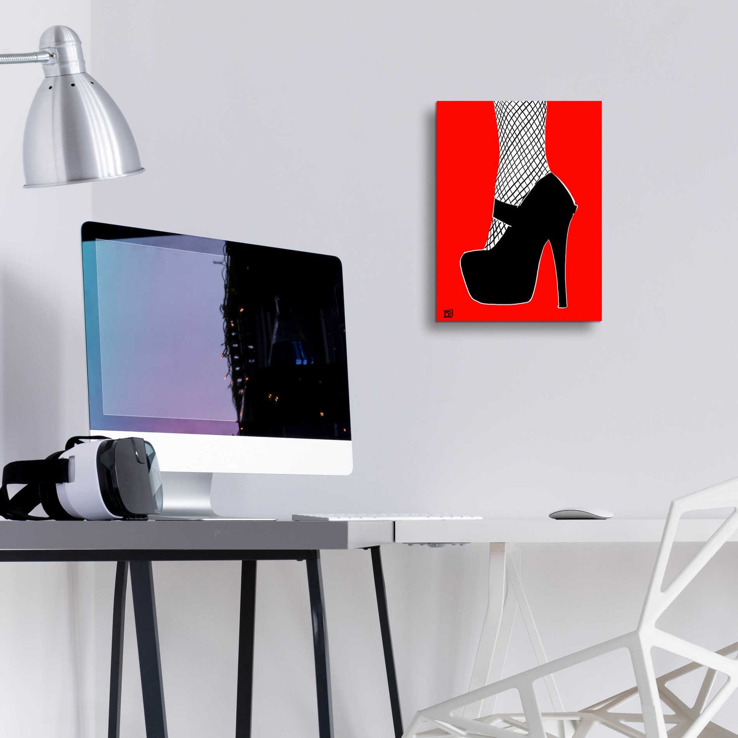 Epic Art 'Black heel on red' by Giuseppe Cristiano, Acrylic Glass Wall Art,12x16