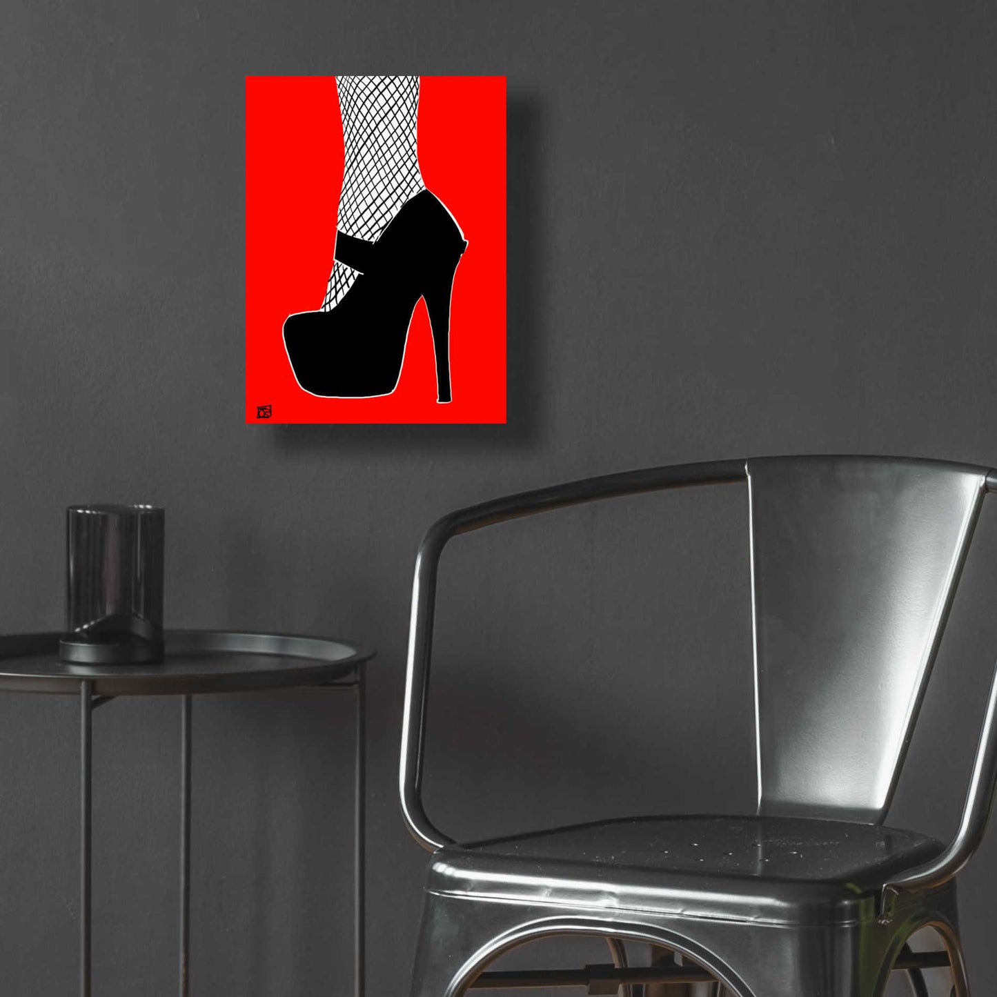 Epic Art 'Black heel on red' by Giuseppe Cristiano, Acrylic Glass Wall Art,12x16