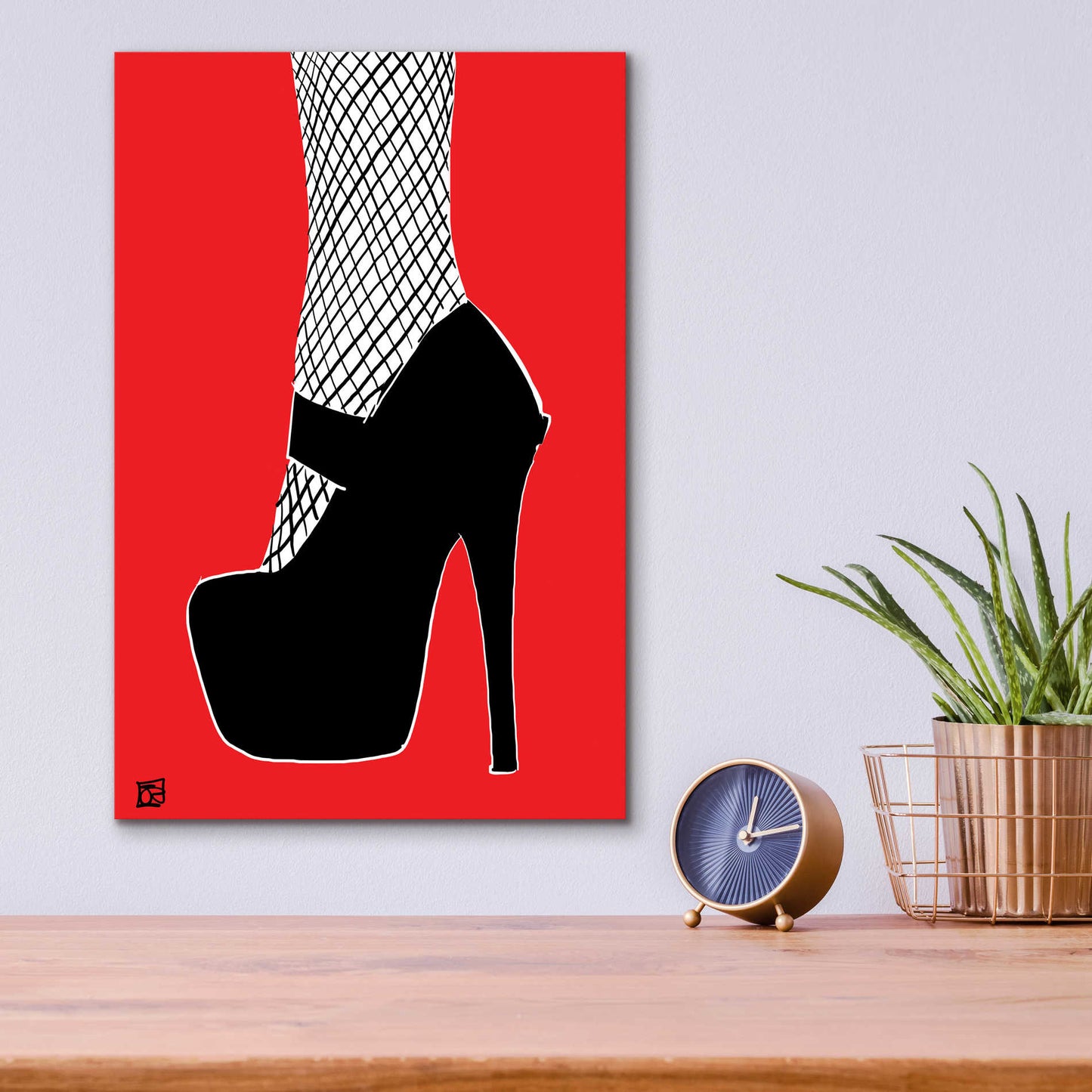 Epic Art 'Black heel on red' by Giuseppe Cristiano, Acrylic Glass Wall Art,12x16