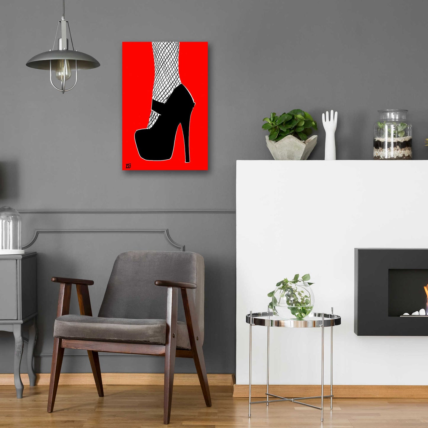 Epic Art 'Black heel on red' by Giuseppe Cristiano, Acrylic Glass Wall Art,16x24