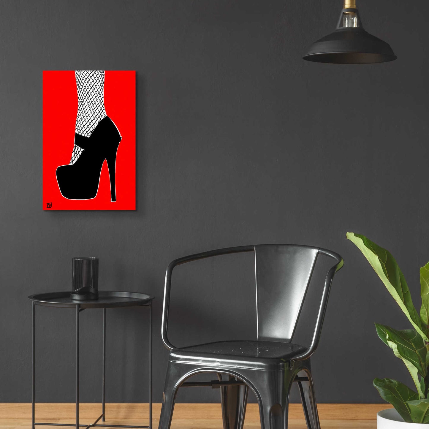 Epic Art 'Black heel on red' by Giuseppe Cristiano, Acrylic Glass Wall Art,16x24