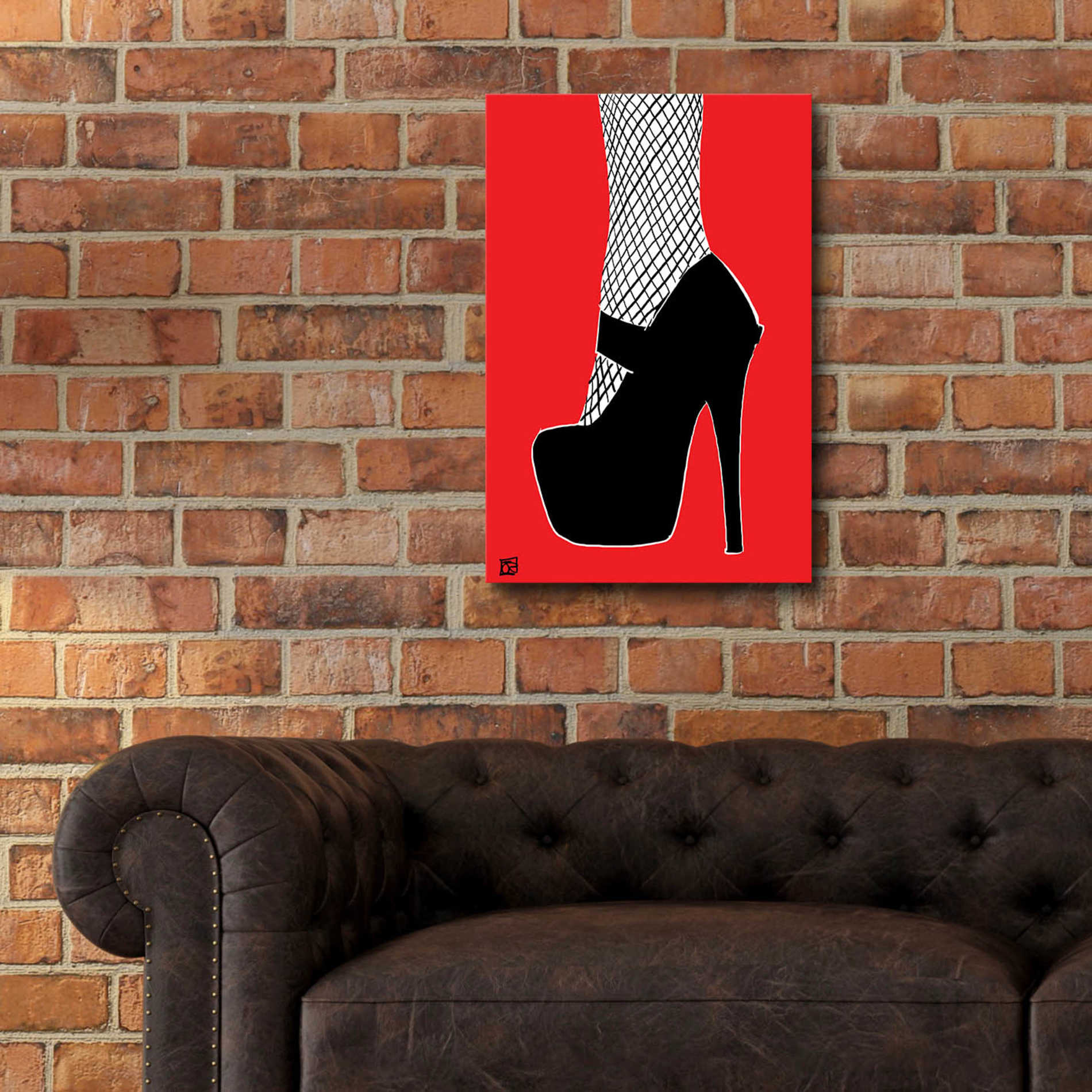 Epic Art 'Black heel on red' by Giuseppe Cristiano, Acrylic Glass Wall Art,16x24