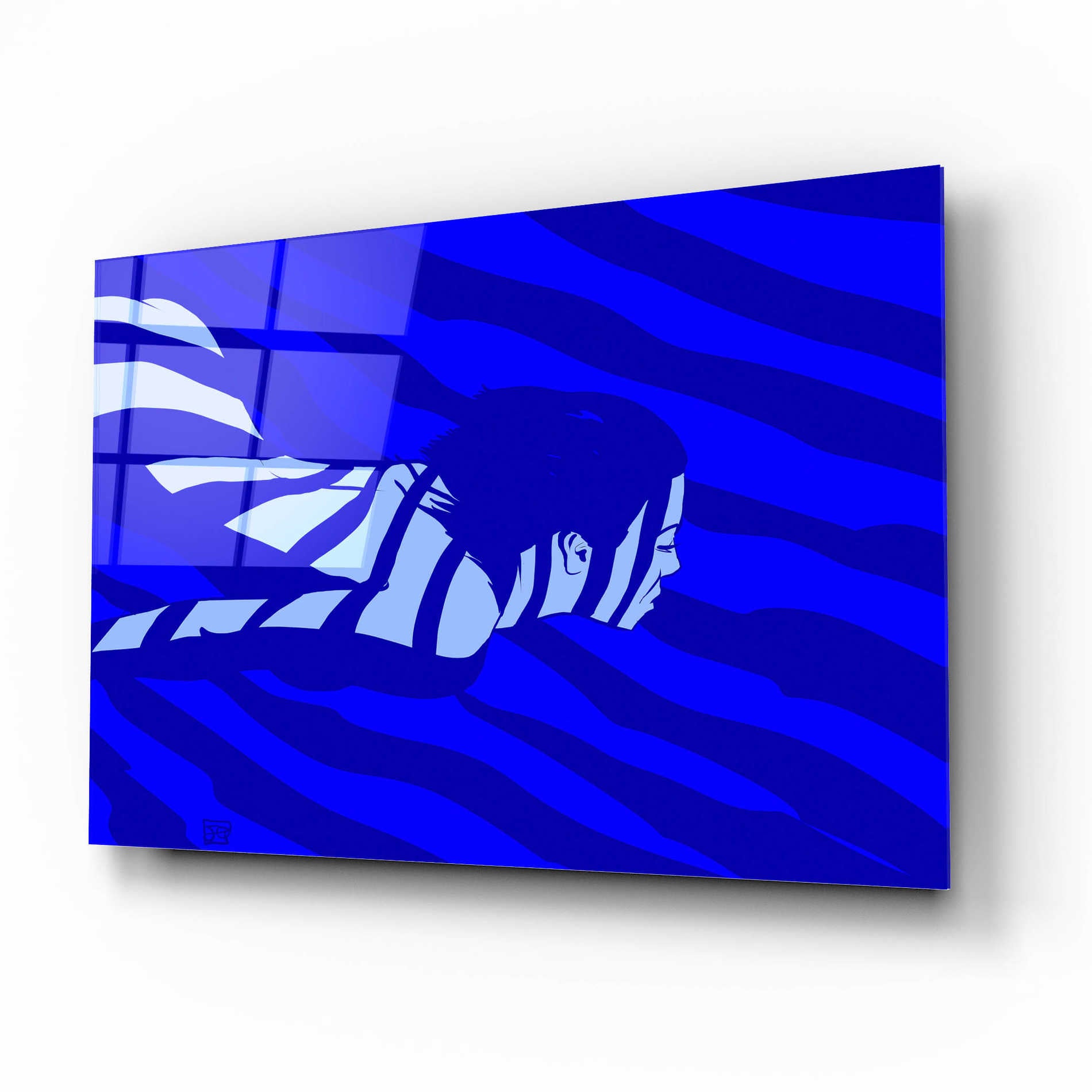 Epic Art 'Blue' by Giuseppe Cristiano, Acrylic Glass Wall Art,16x12