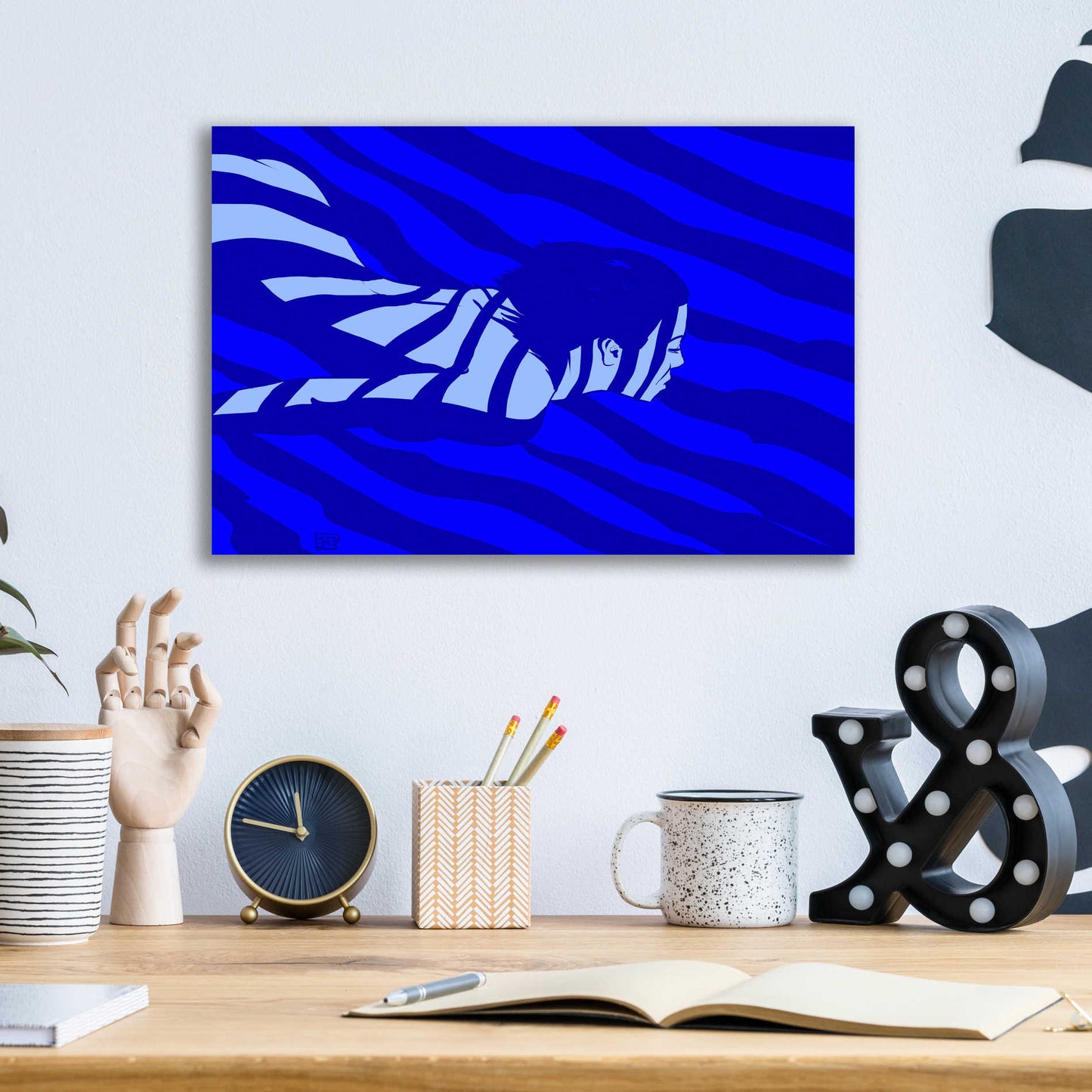 Epic Art 'Blue' by Giuseppe Cristiano, Acrylic Glass Wall Art,16x12