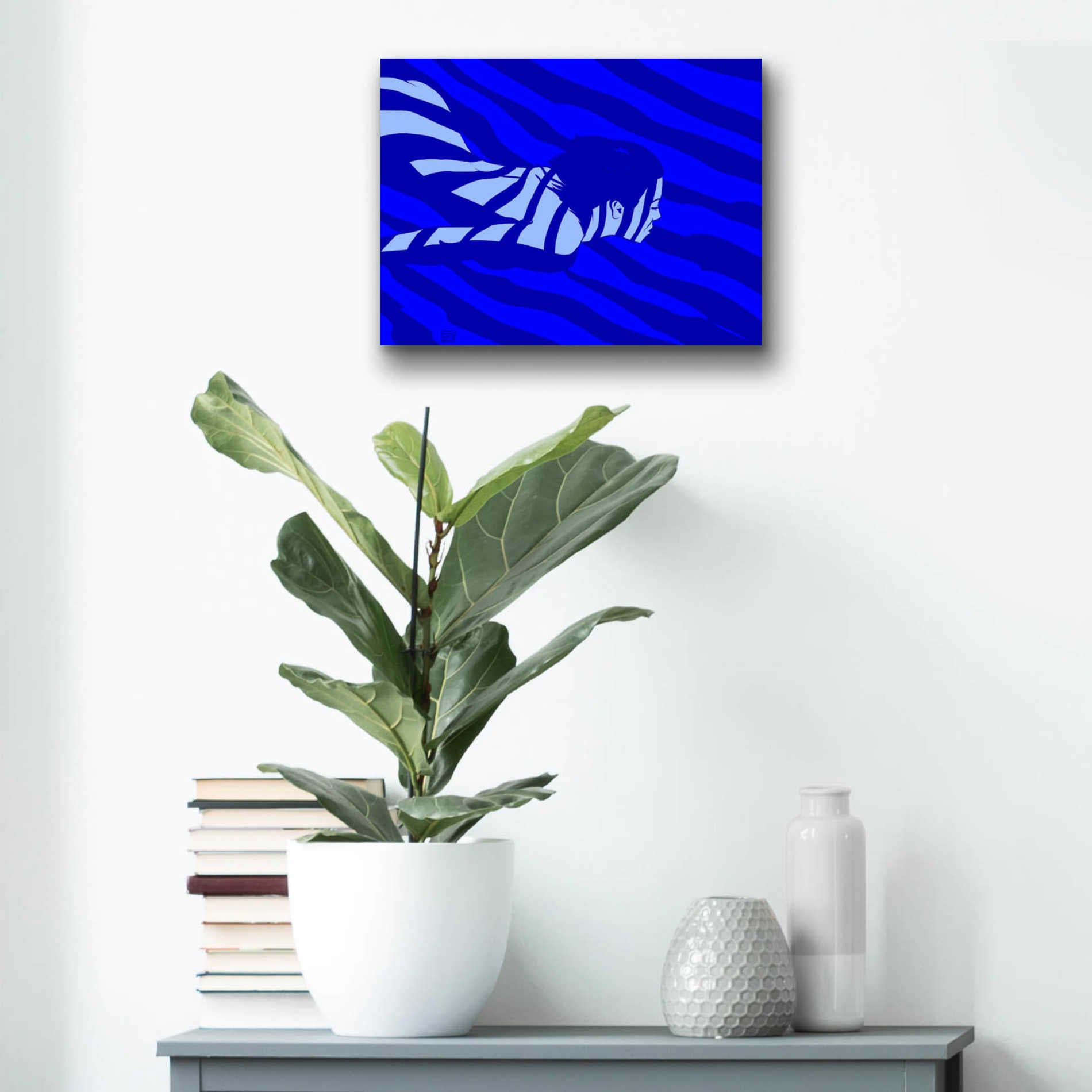 Epic Art 'Blue' by Giuseppe Cristiano, Acrylic Glass Wall Art,16x12