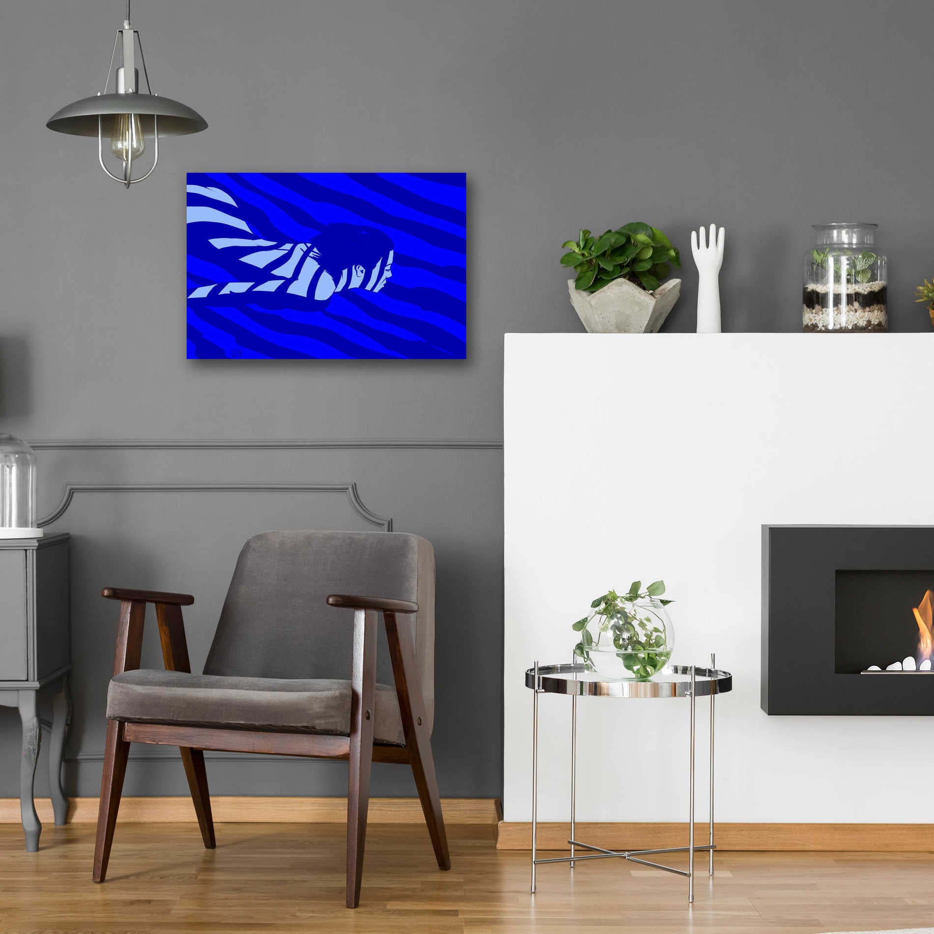 Epic Art 'Blue' by Giuseppe Cristiano, Acrylic Glass Wall Art,24x16