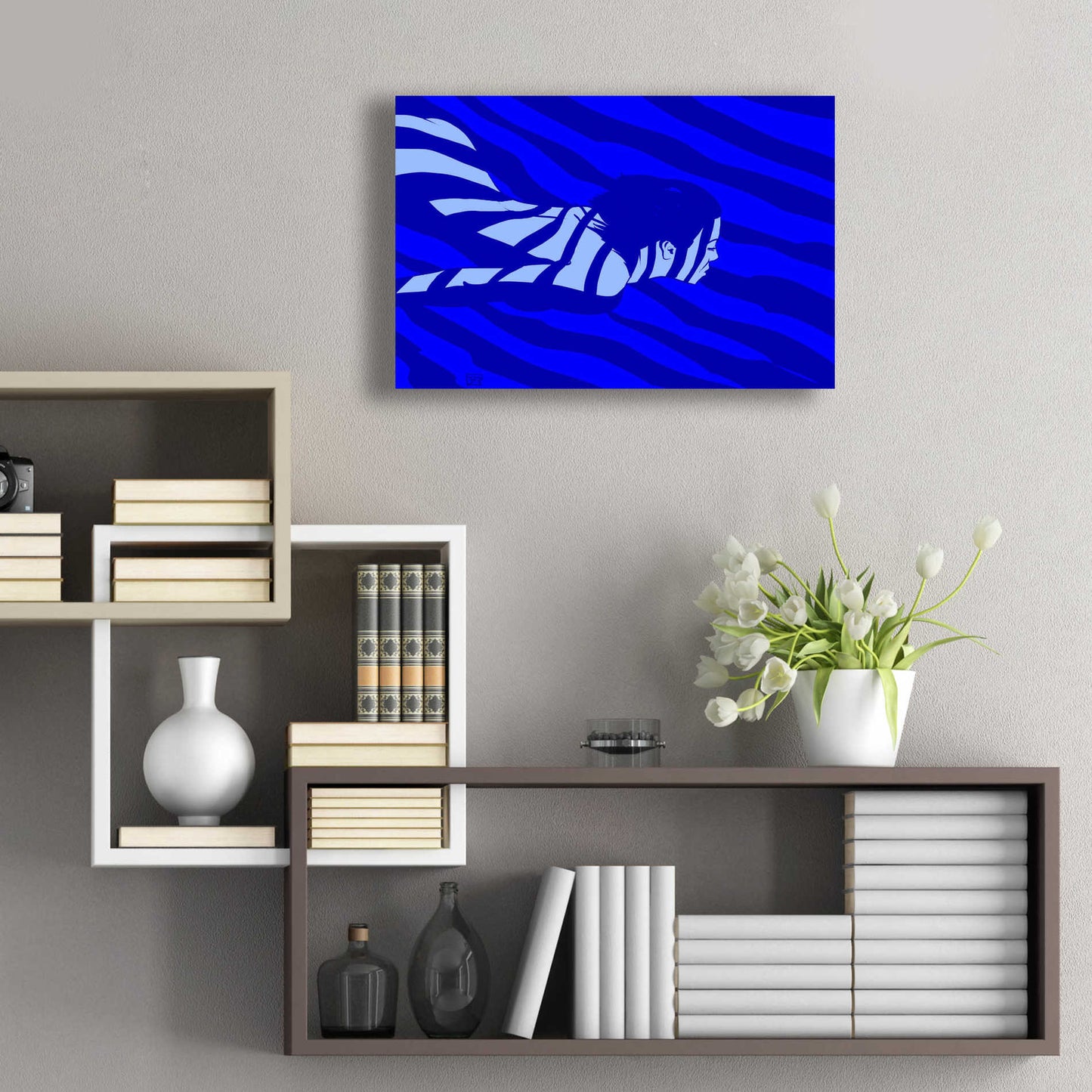 Epic Art 'Blue' by Giuseppe Cristiano, Acrylic Glass Wall Art,24x16