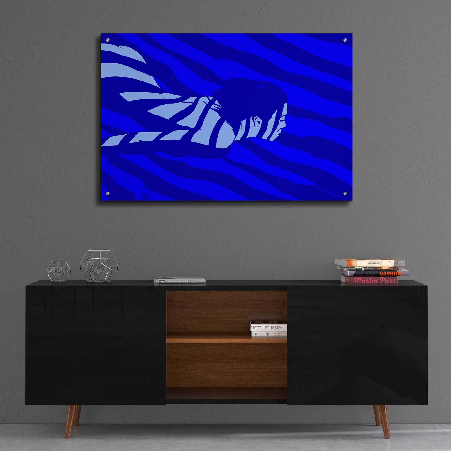 Epic Art 'Blue' by Giuseppe Cristiano, Acrylic Glass Wall Art,36x24