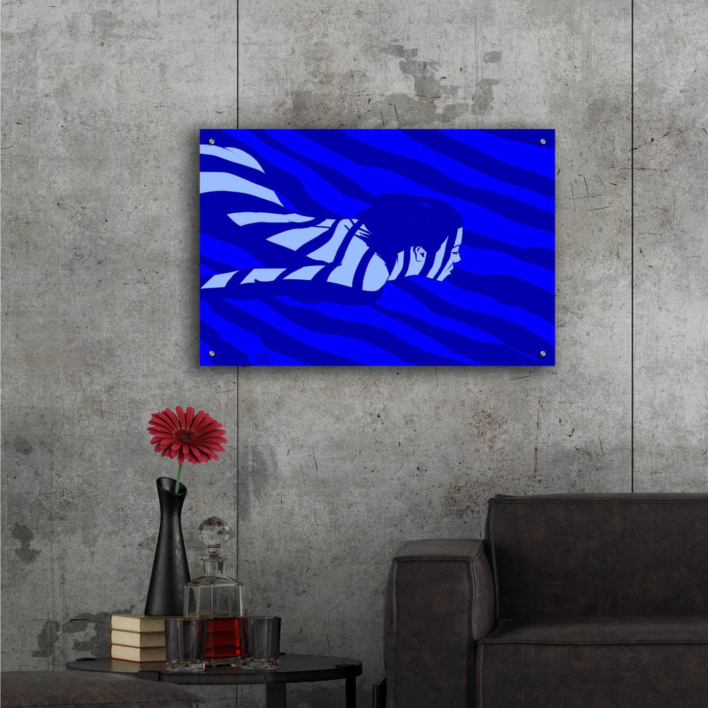 Epic Art 'Blue' by Giuseppe Cristiano, Acrylic Glass Wall Art,36x24