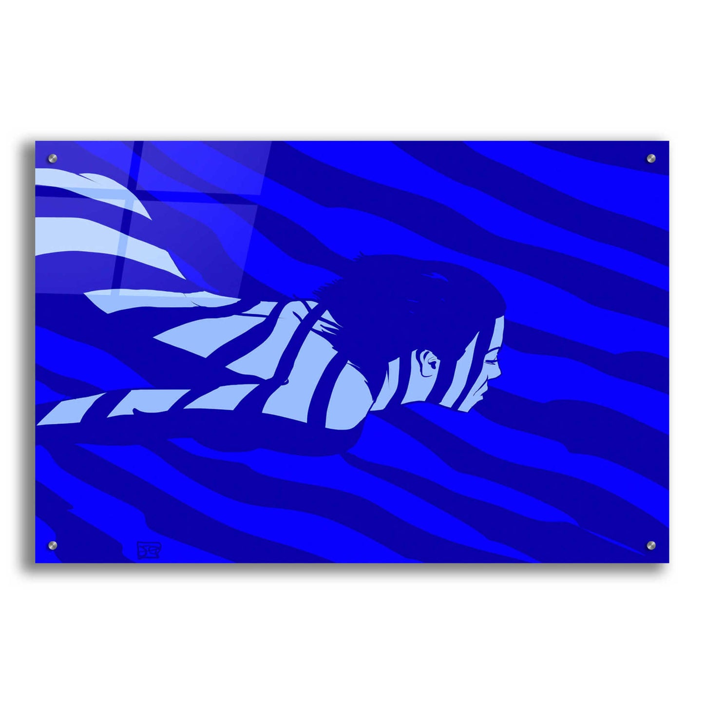 Epic Art 'Blue' by Giuseppe Cristiano, Acrylic Glass Wall Art,36x24