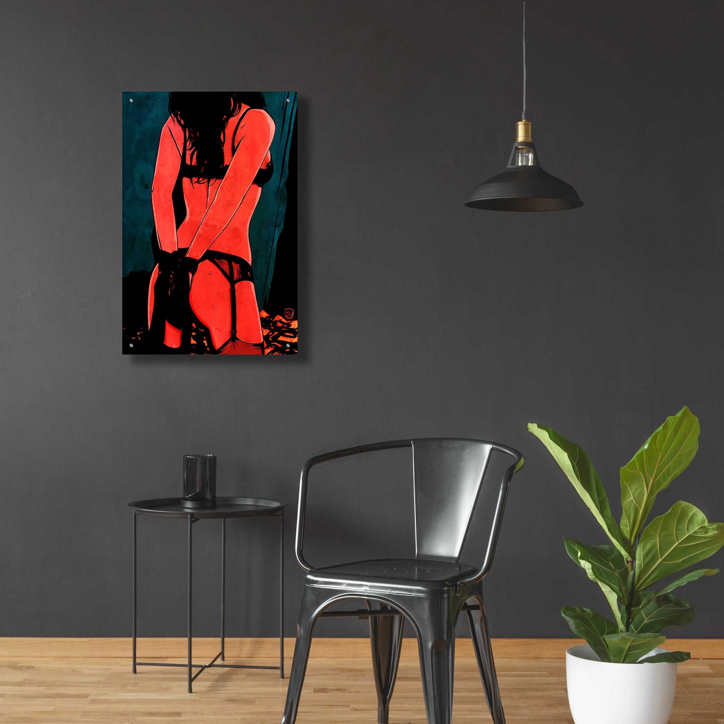 Epic Art 'Brunette in Lingerie' by Giuseppe Cristiano, Acrylic Glass Wall Art,24x36