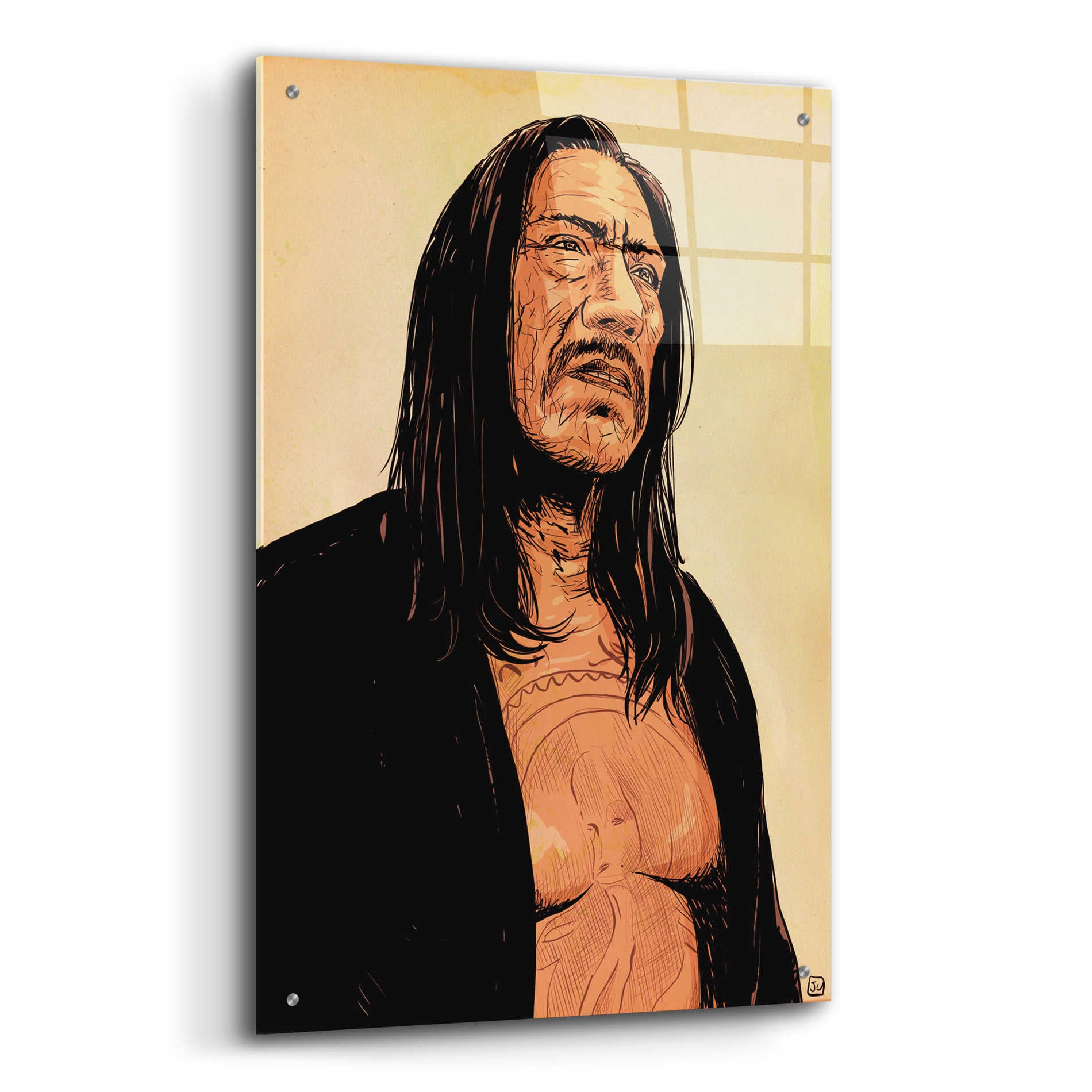 Epic Art 'Danny Trejo' by Giuseppe Cristiano, Acrylic Glass Wall Art,24x36