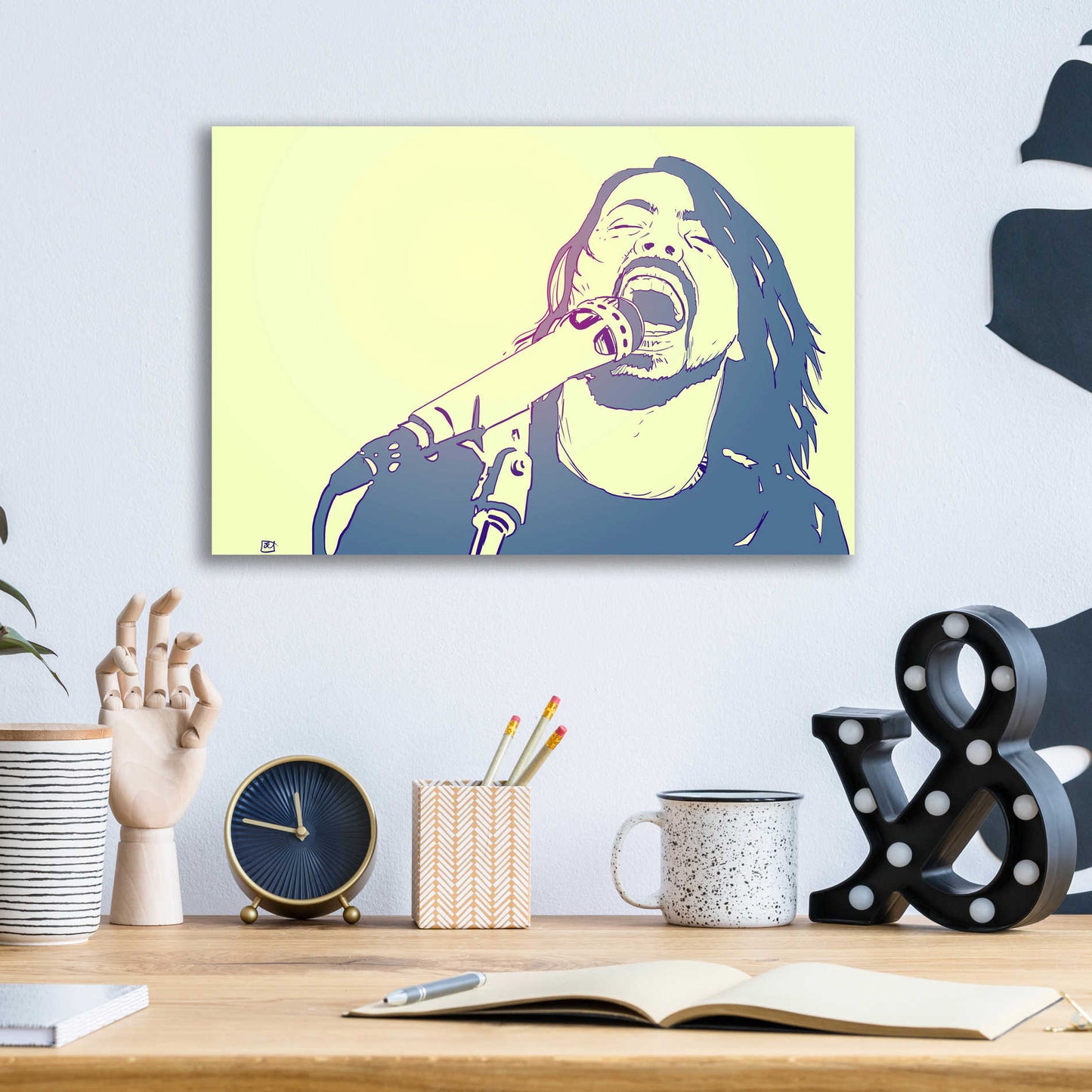 Epic Art 'Dave Grohl' by Giuseppe Cristiano, Acrylic Glass Wall Art,16x12