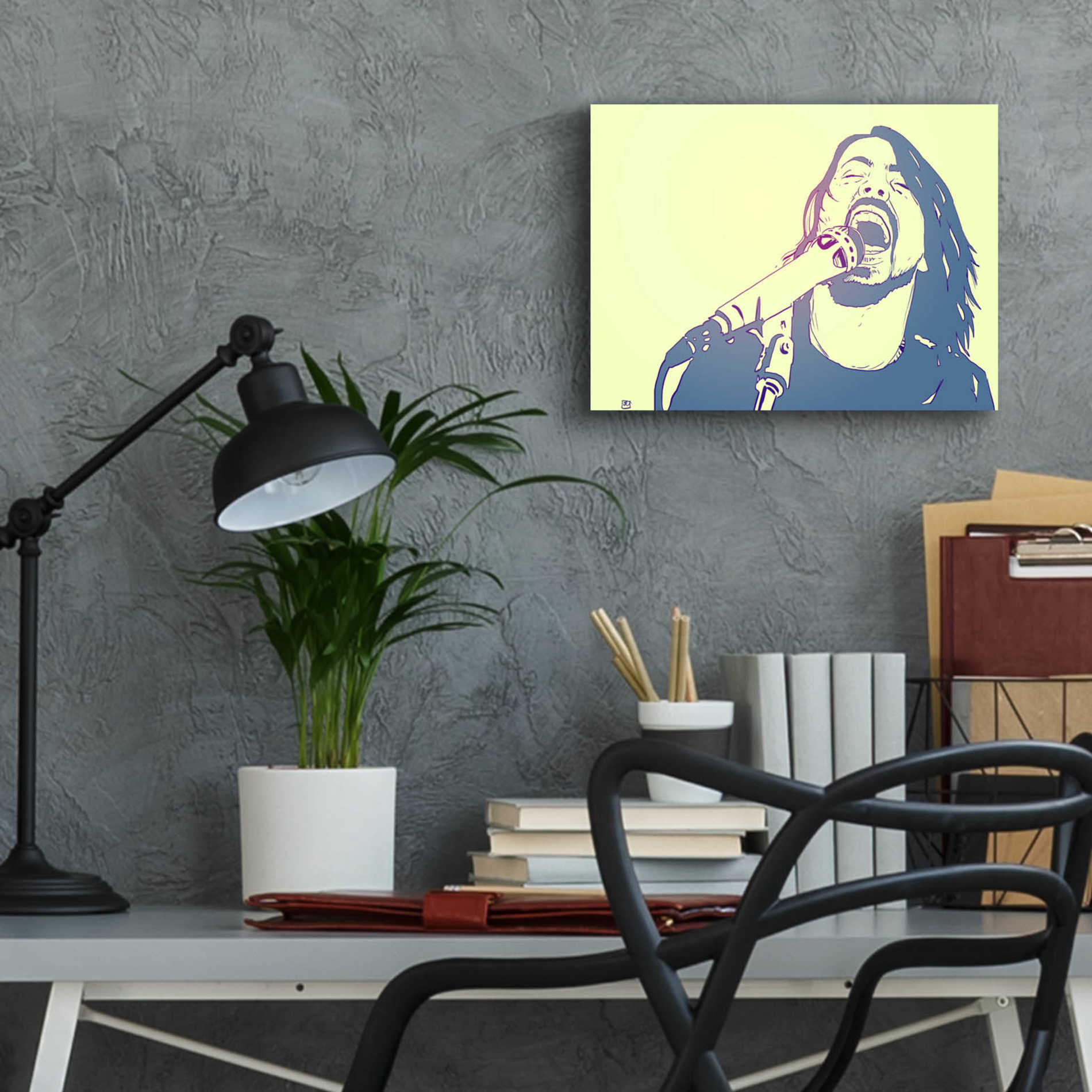 Epic Art 'Dave Grohl' by Giuseppe Cristiano, Acrylic Glass Wall Art,16x12