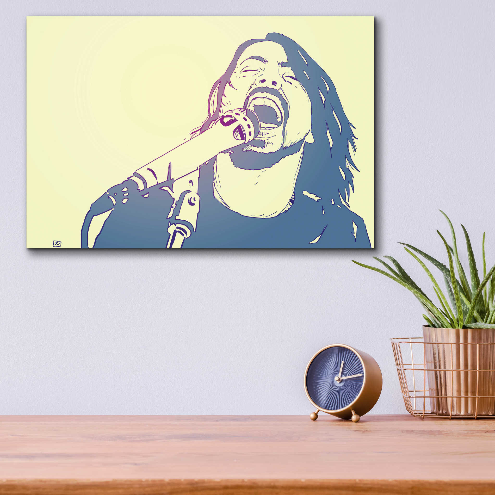 Epic Art 'Dave Grohl' by Giuseppe Cristiano, Acrylic Glass Wall Art,16x12