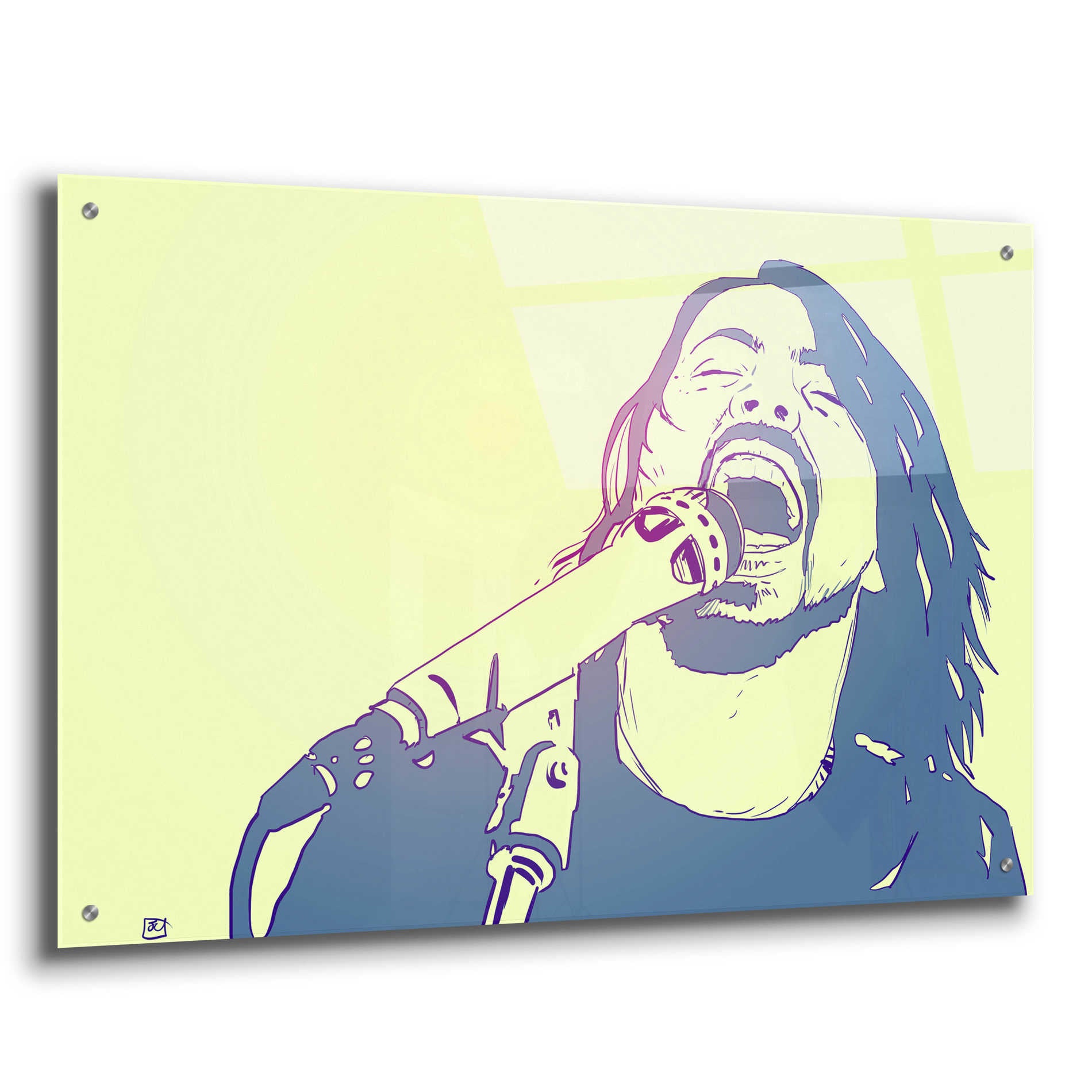 Epic Art 'Dave Grohl' by Giuseppe Cristiano, Acrylic Glass Wall Art,36x24