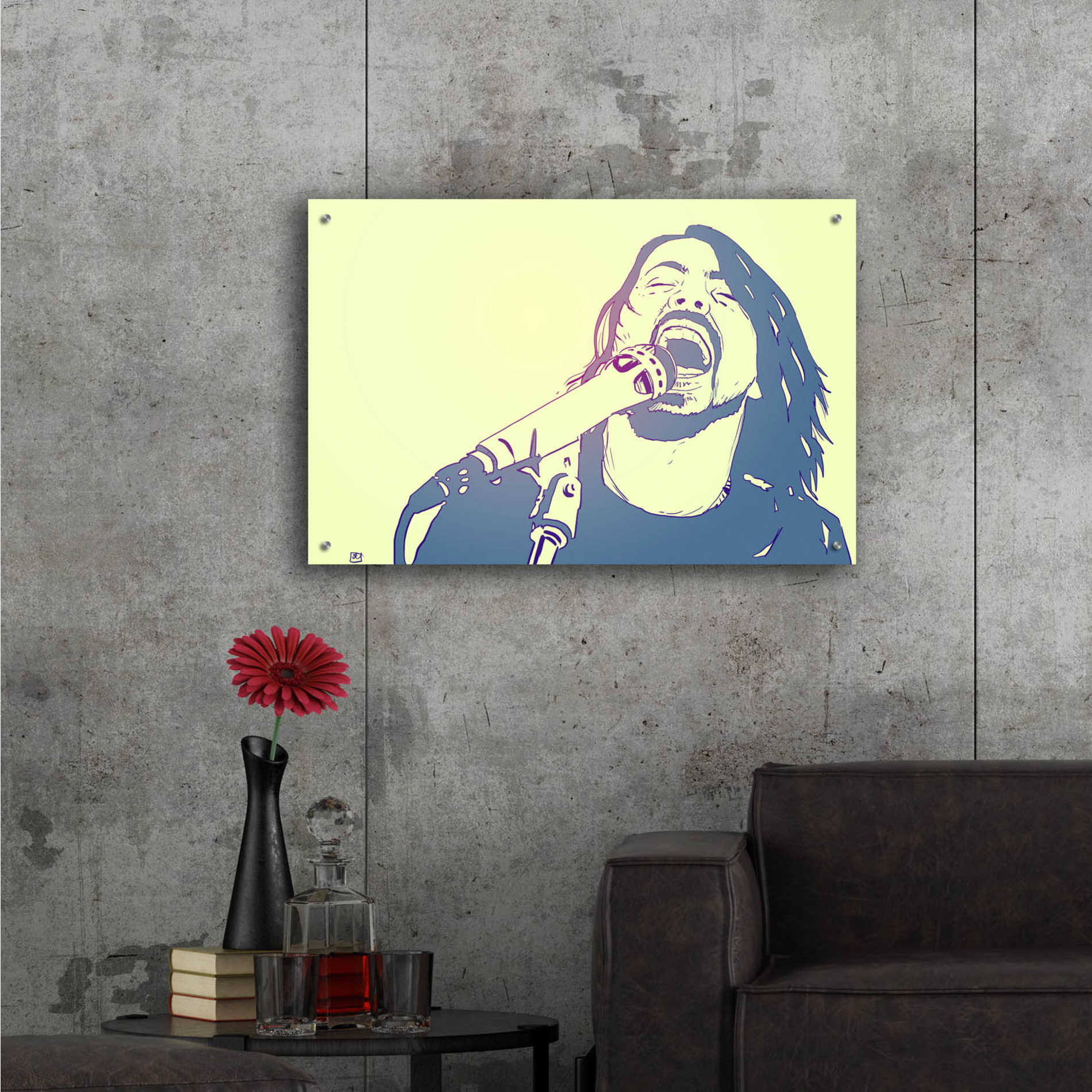 Epic Art 'Dave Grohl' by Giuseppe Cristiano, Acrylic Glass Wall Art,36x24