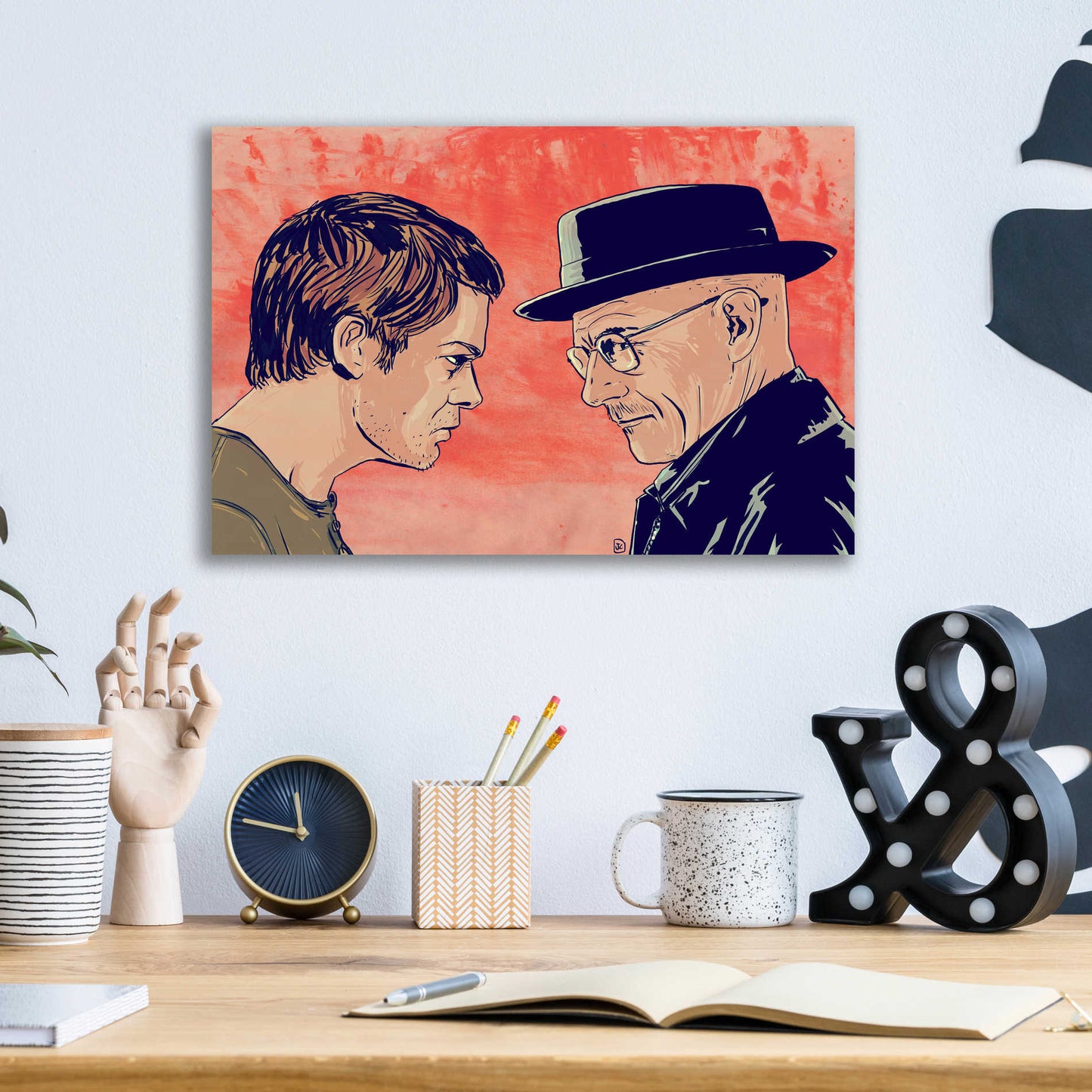 Epic Art 'Dexter Meets Walter' by Giuseppe Cristiano, Acrylic Glass Wall Art,16x12