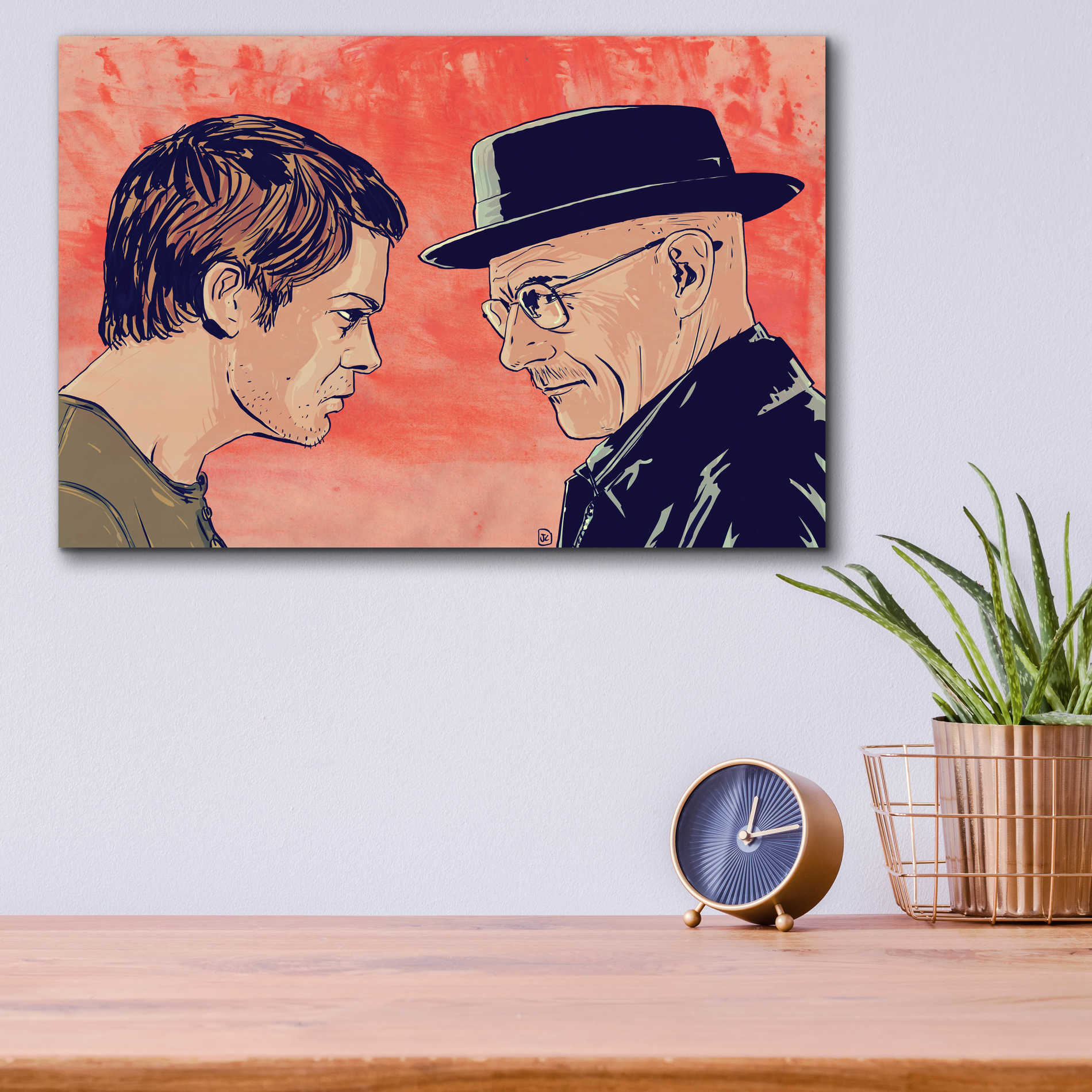 Epic Art 'Dexter Meets Walter' by Giuseppe Cristiano, Acrylic Glass Wall Art,16x12