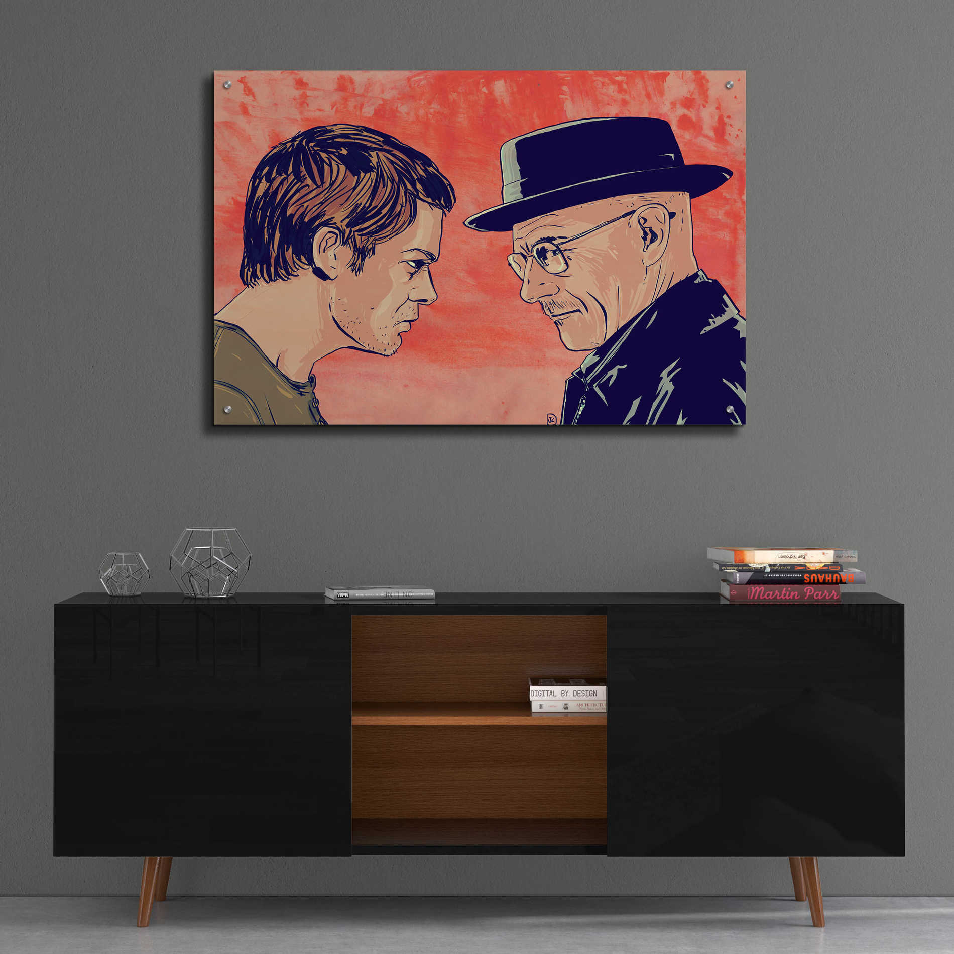 Epic Art 'Dexter Meets Walter' by Giuseppe Cristiano, Acrylic Glass Wall Art,36x24