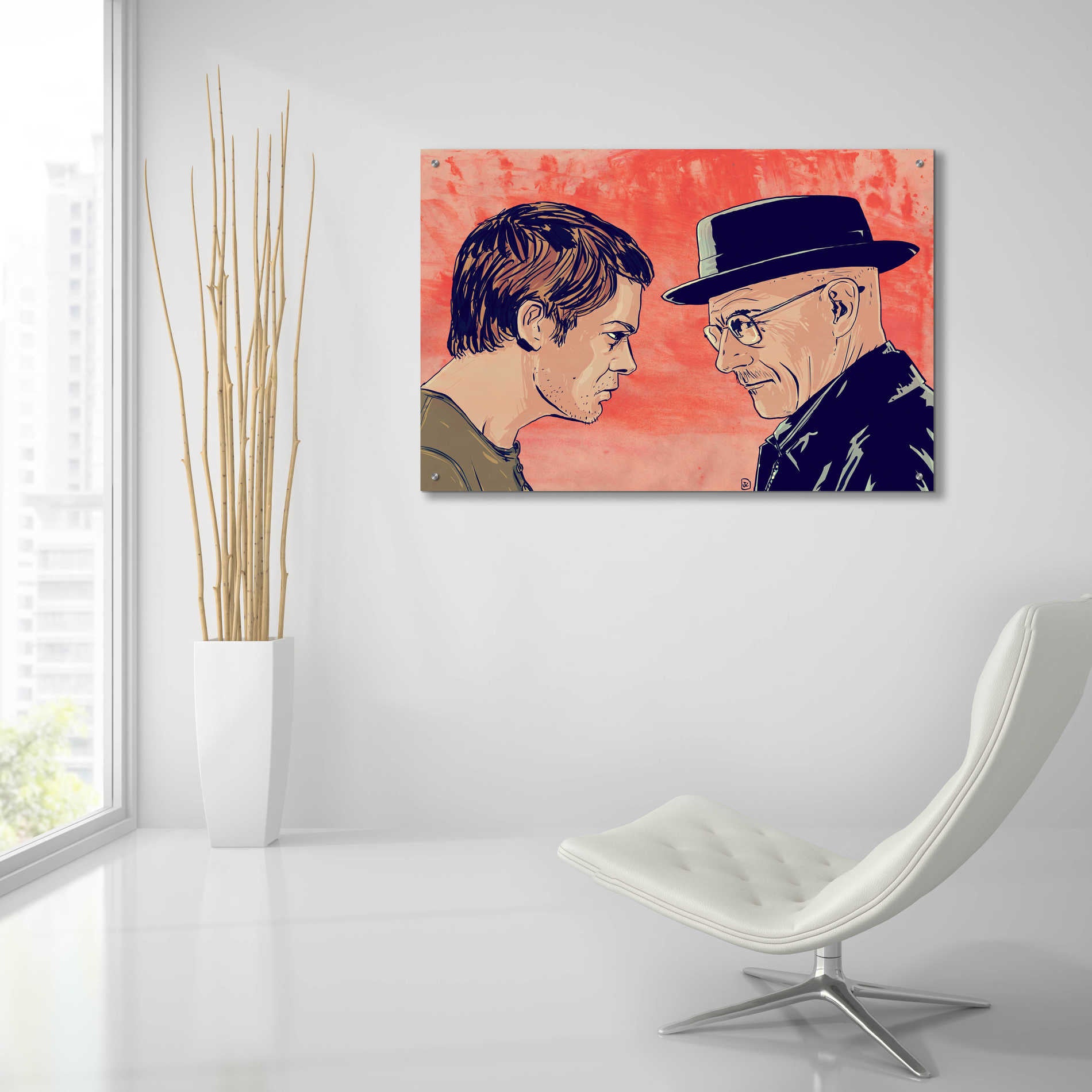 Epic Art 'Dexter Meets Walter' by Giuseppe Cristiano, Acrylic Glass Wall Art,36x24