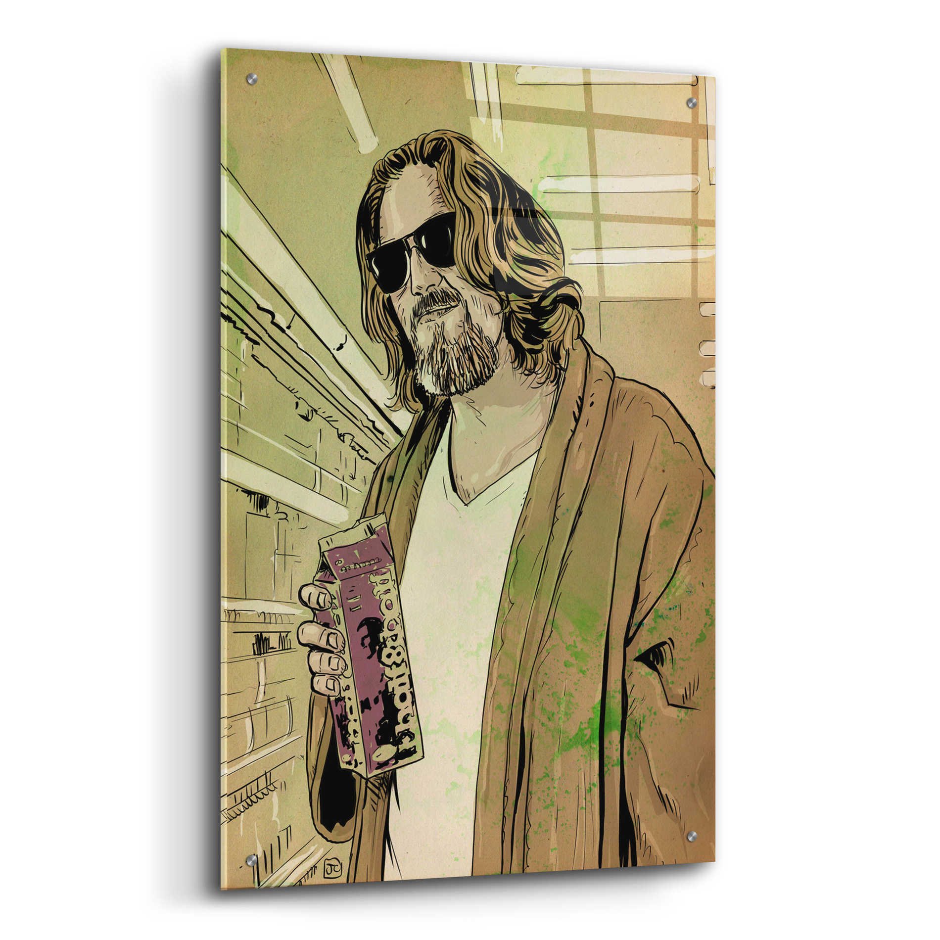 Epic Art 'Dude Lebowski' by Giuseppe Cristiano, Acrylic Glass Wall Art,24x36