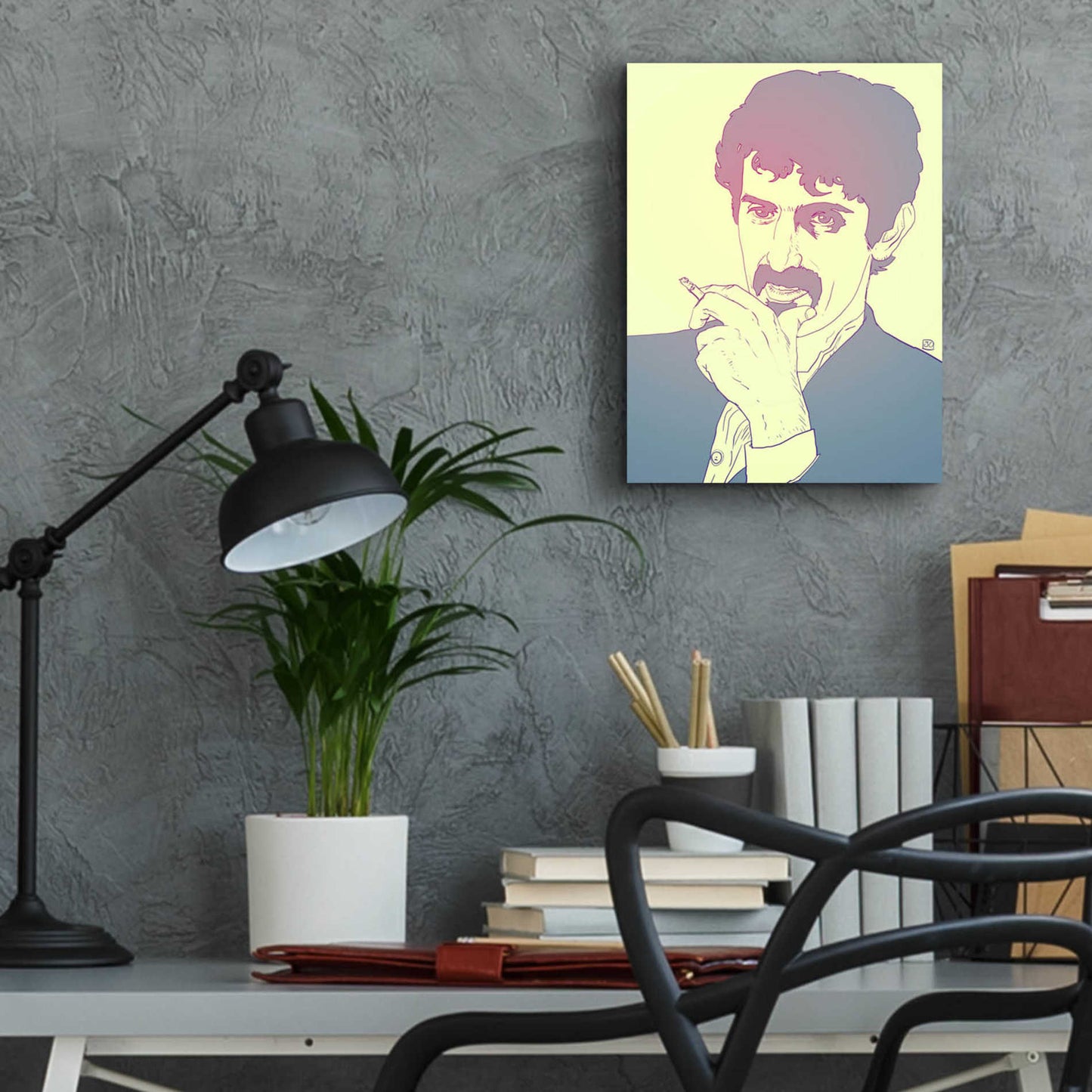 Epic Art 'Frank Zappa' by Giuseppe Cristiano, Acrylic Glass Wall Art,12x16