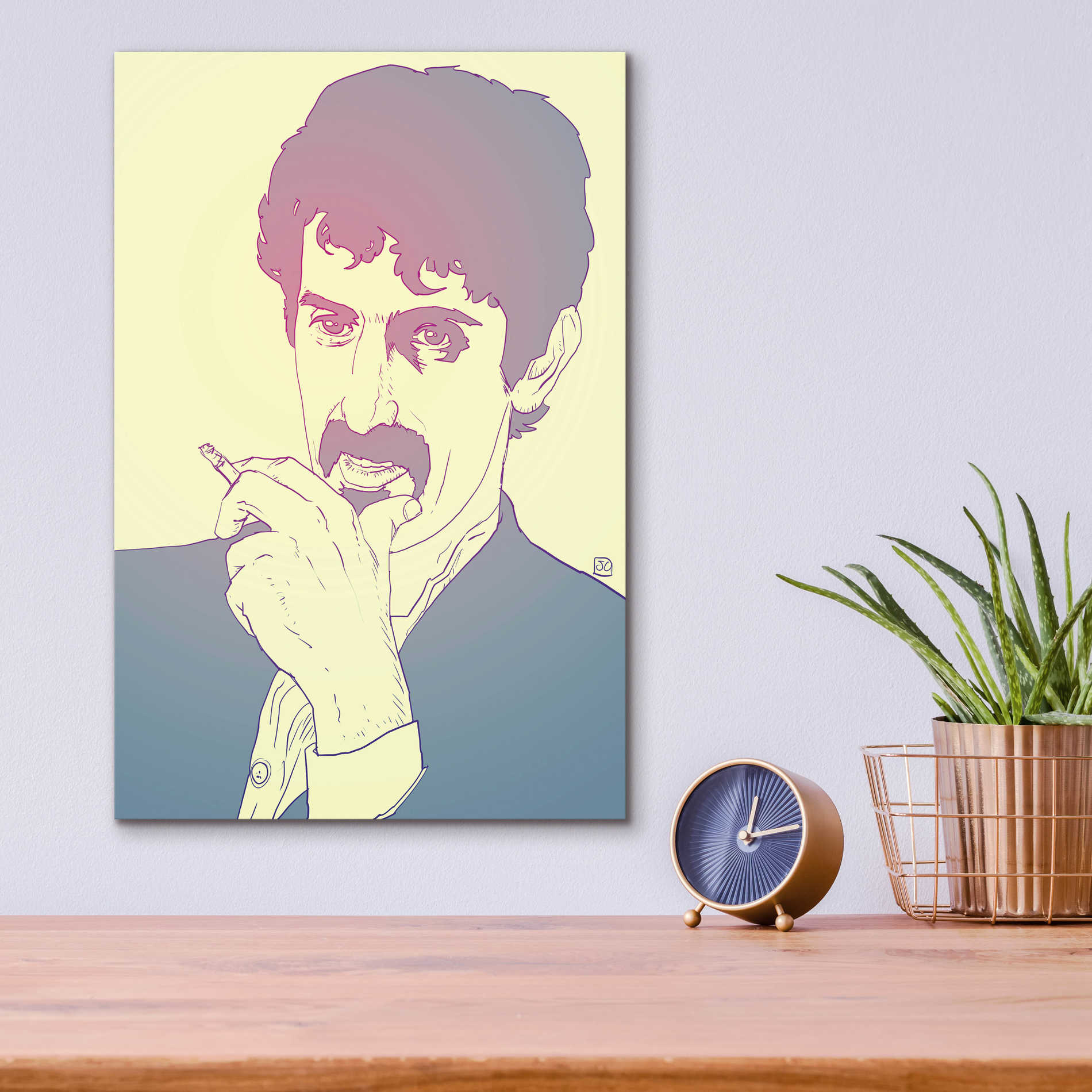 Epic Art 'Frank Zappa' by Giuseppe Cristiano, Acrylic Glass Wall Art,12x16