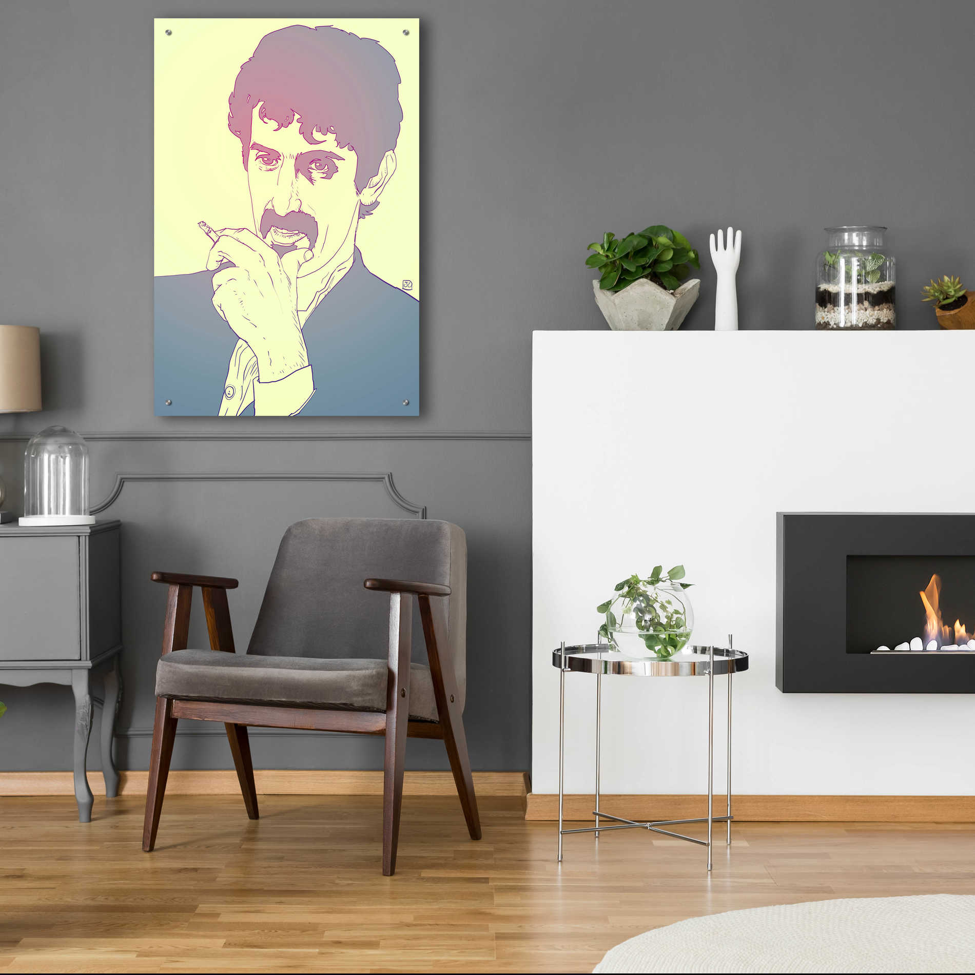 Epic Art 'Frank Zappa' by Giuseppe Cristiano, Acrylic Glass Wall Art,24x36