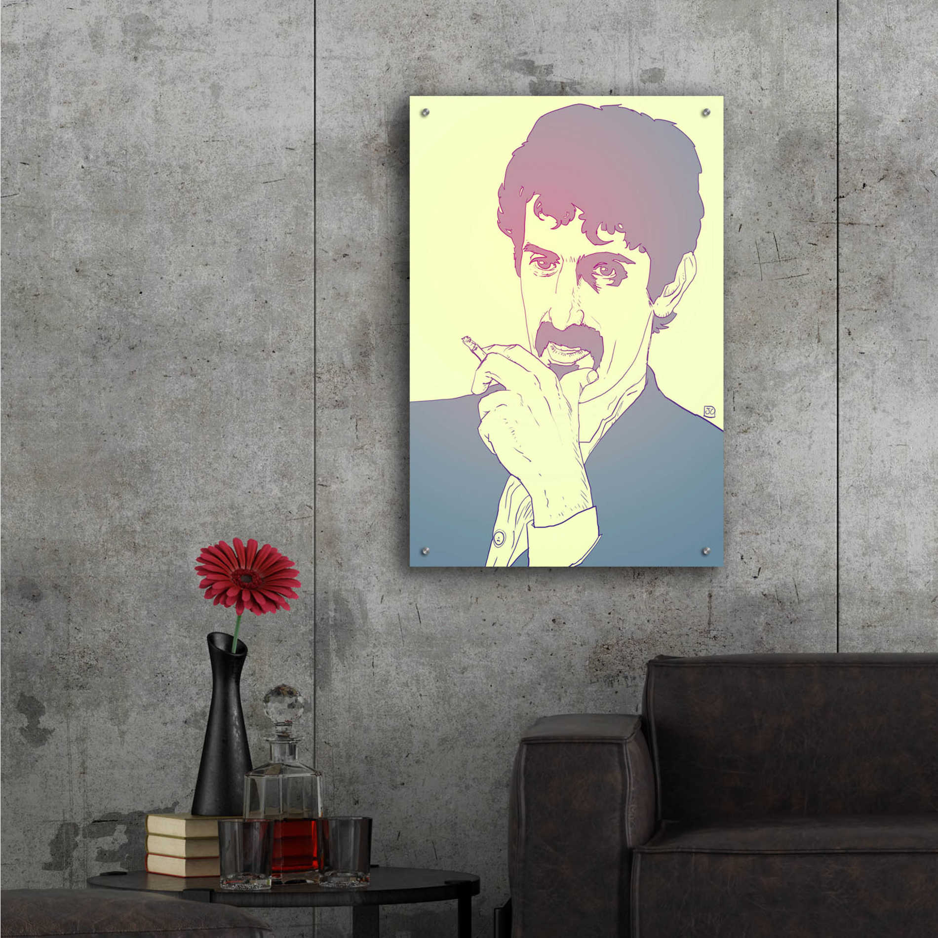 Epic Art 'Frank Zappa' by Giuseppe Cristiano, Acrylic Glass Wall Art,24x36