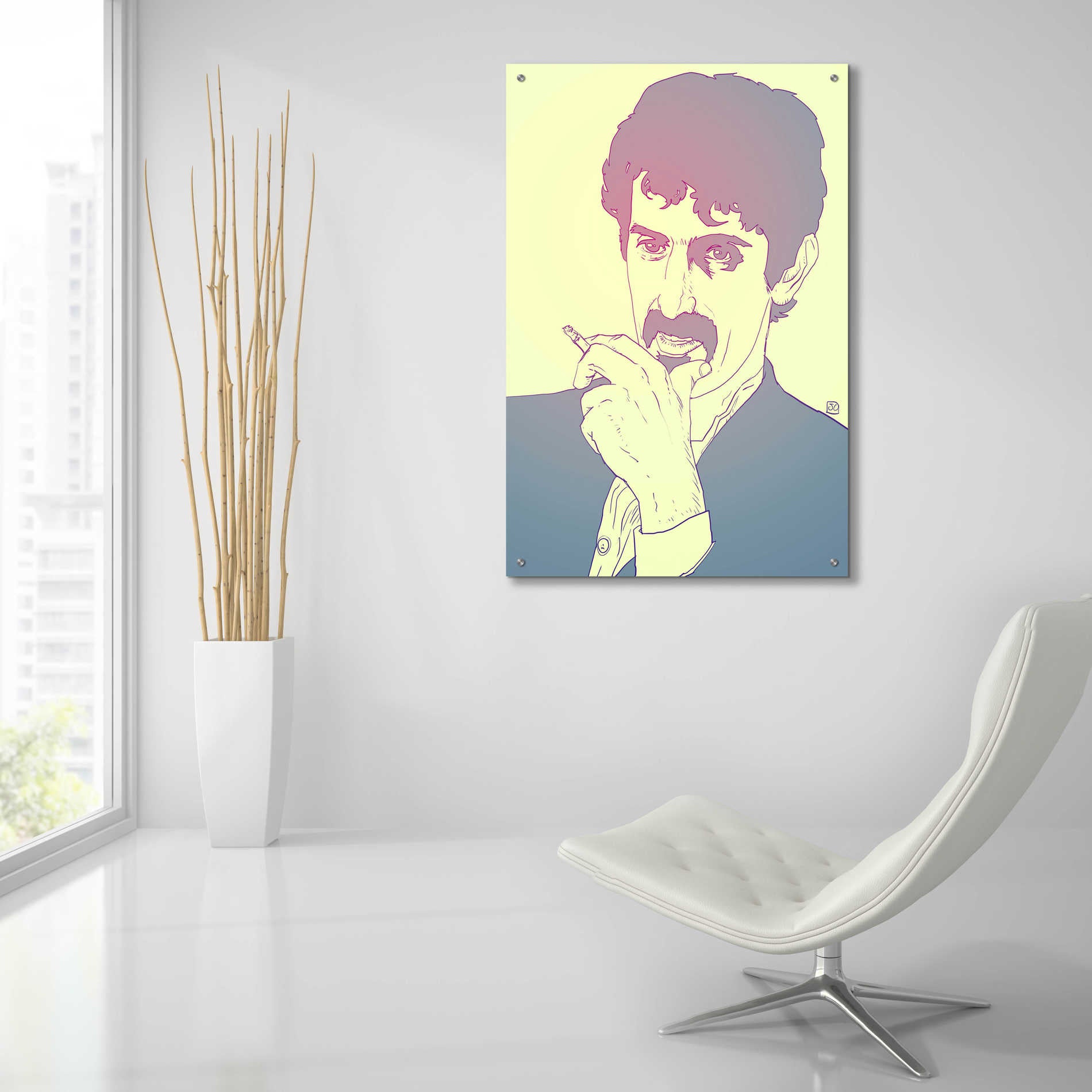 Epic Art 'Frank Zappa' by Giuseppe Cristiano, Acrylic Glass Wall Art,24x36