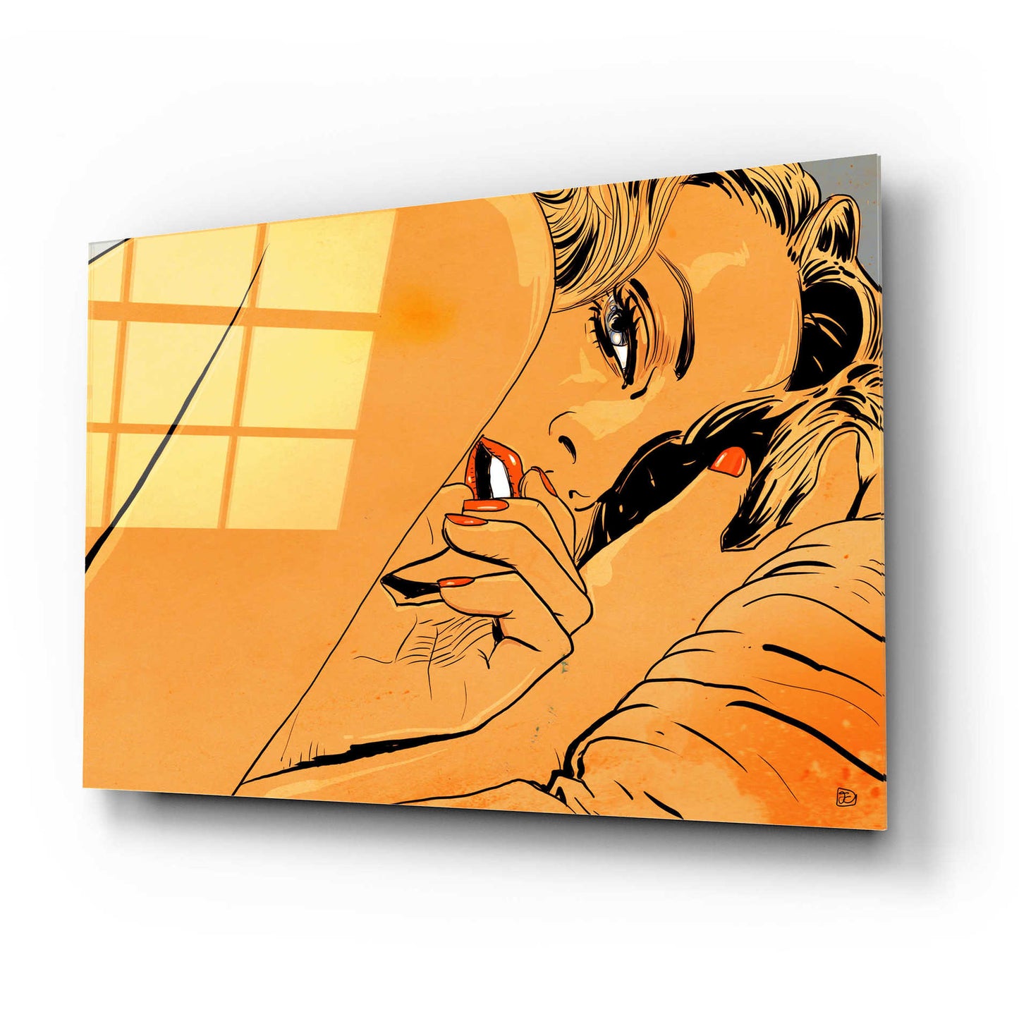 Epic Art 'Girl in bed 1' by Giuseppe Cristiano, Acrylic Glass Wall Art,24x16