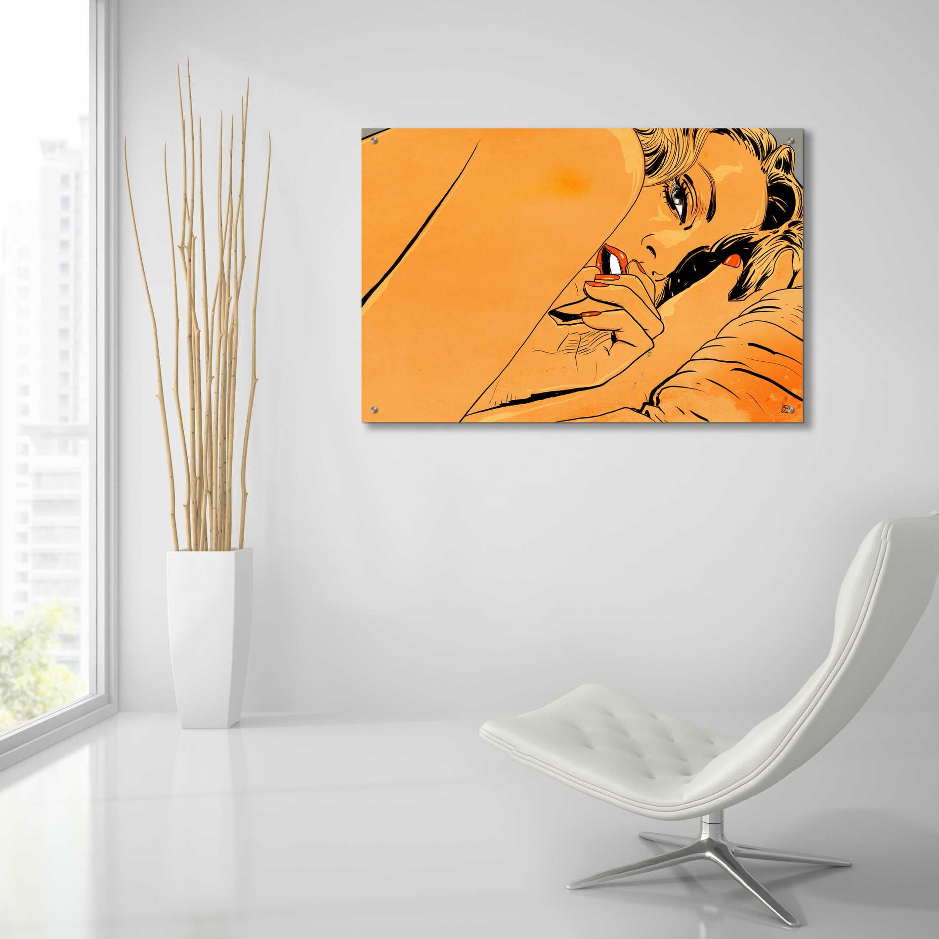 Epic Art 'Girl in bed 1' by Giuseppe Cristiano, Acrylic Glass Wall Art,36x24
