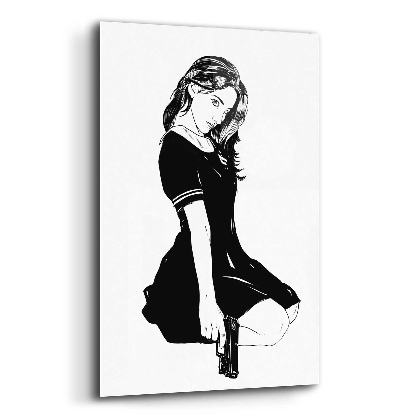 Epic Art 'Girl With Gun II' by Giuseppe Cristiano, Acrylic Glass Wall Art,12x16