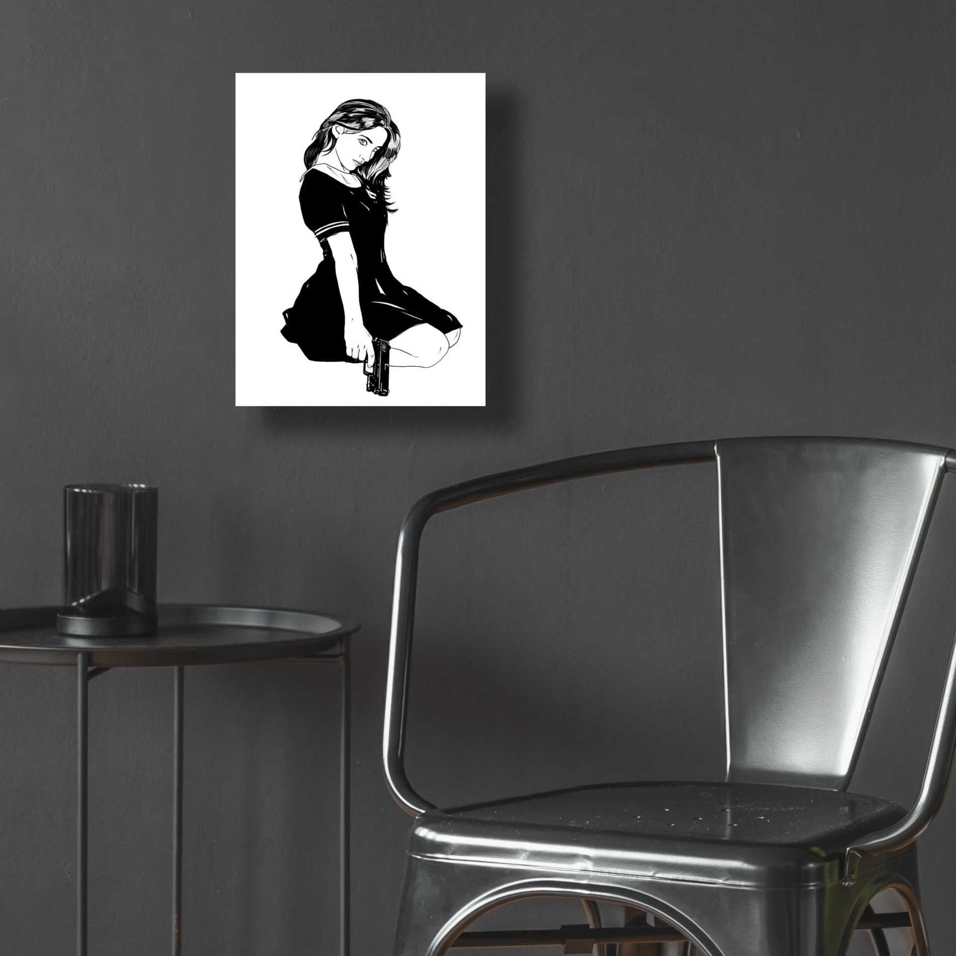 Epic Art 'Girl With Gun II' by Giuseppe Cristiano, Acrylic Glass Wall Art,12x16