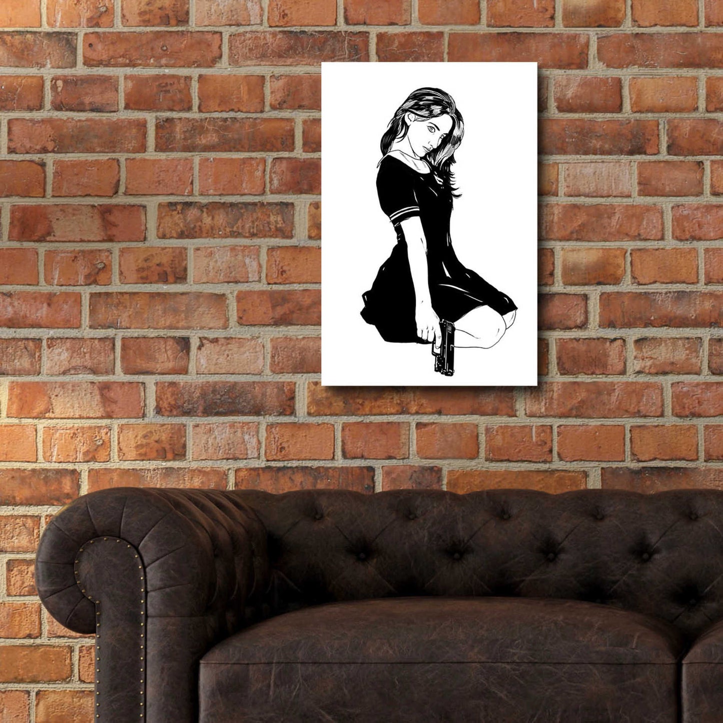 Epic Art 'Girl With Gun II' by Giuseppe Cristiano, Acrylic Glass Wall Art,16x24