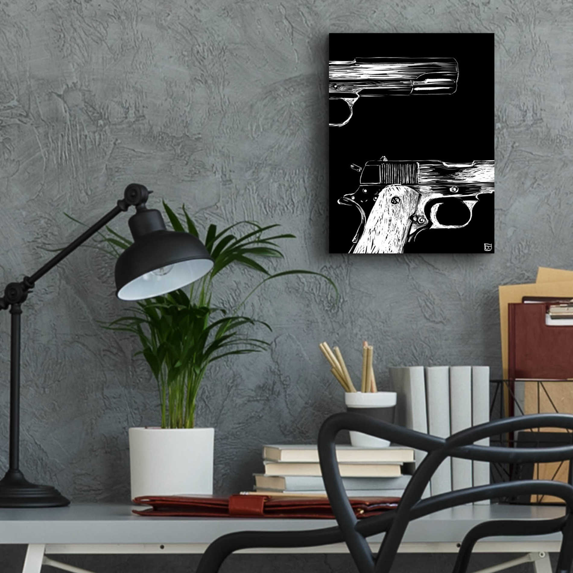 Epic Art 'Guns' by Giuseppe Cristiano, Acrylic Glass Wall Art,12x16