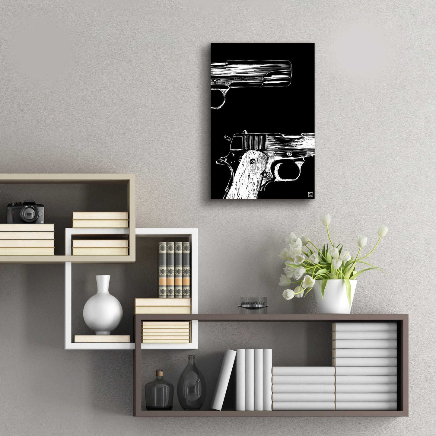 Epic Art 'Guns' by Giuseppe Cristiano, Acrylic Glass Wall Art,16x24