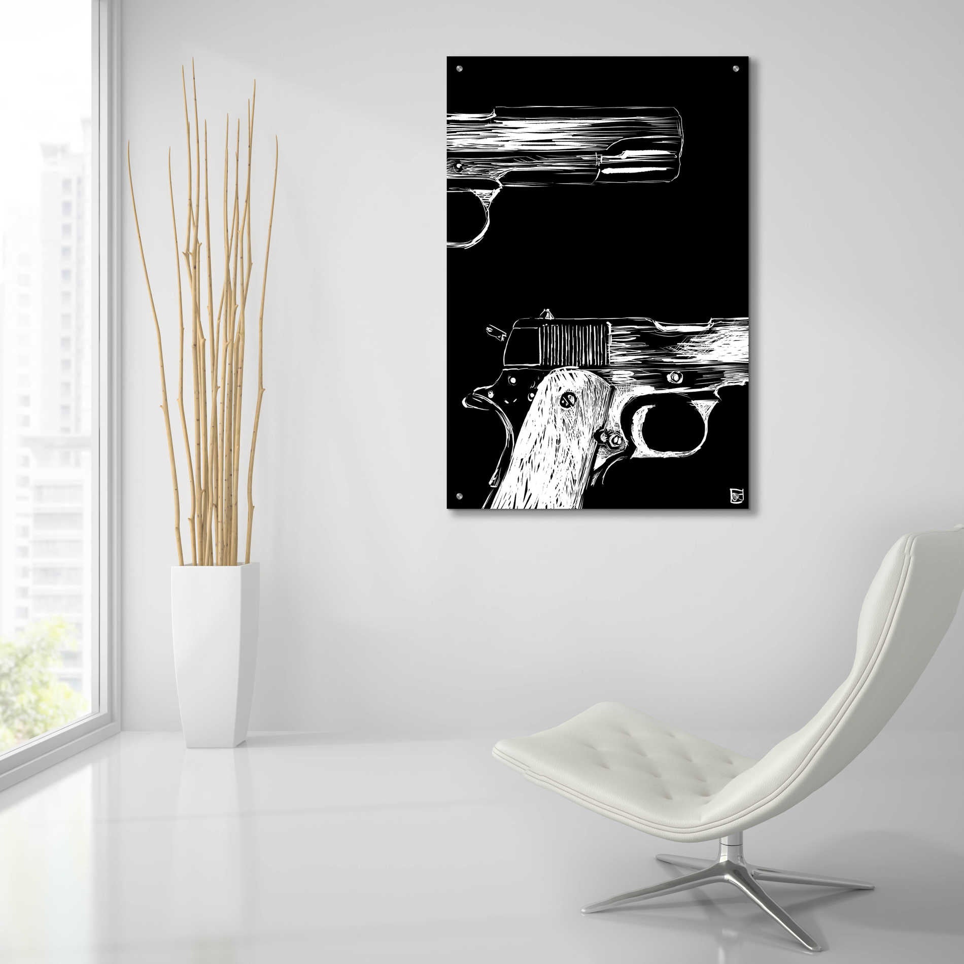 Epic Art 'Guns' by Giuseppe Cristiano, Acrylic Glass Wall Art,24x36