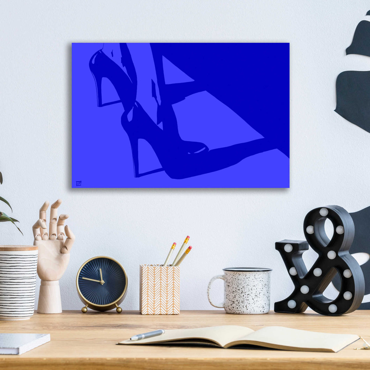 Epic Art 'Heels in blue' by Giuseppe Cristiano, Acrylic Glass Wall Art,16x12