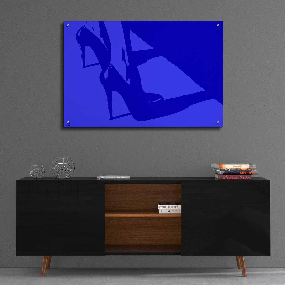 Epic Art 'Heels in blue' by Giuseppe Cristiano, Acrylic Glass Wall Art,36x24