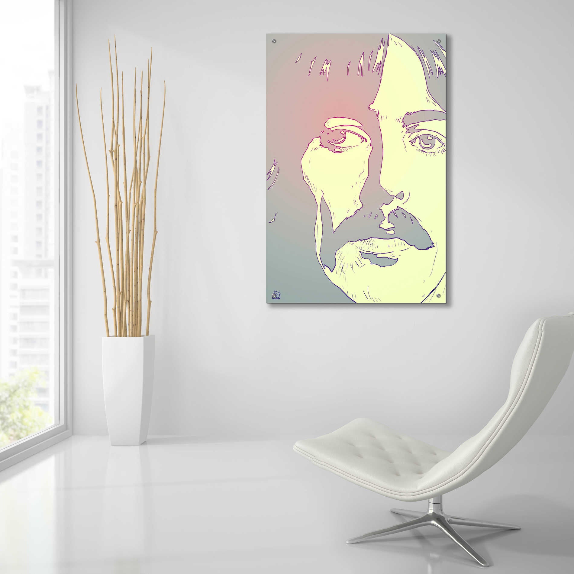 Epic Art 'George Harrison' by Giuseppe Cristiano, Acrylic Glass Wall Art,24x36