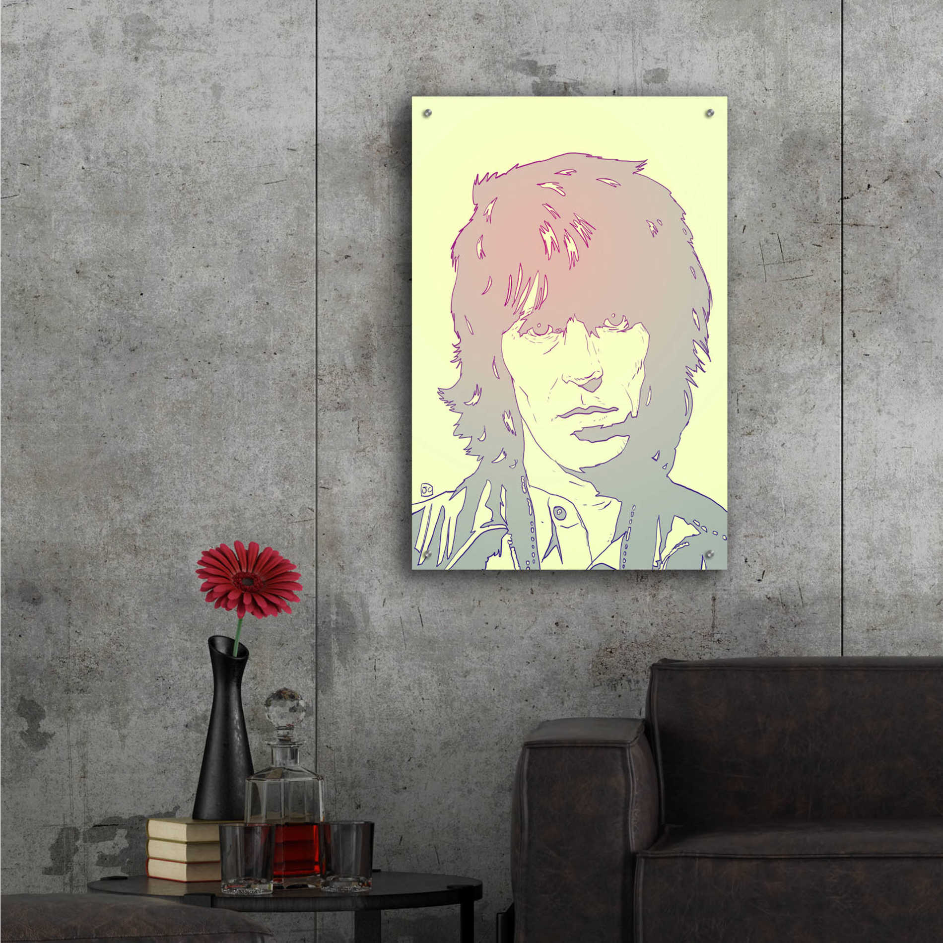 Epic Art 'Mick Jagger' by Giuseppe Cristiano, Acrylic Glass Wall Art,24x36