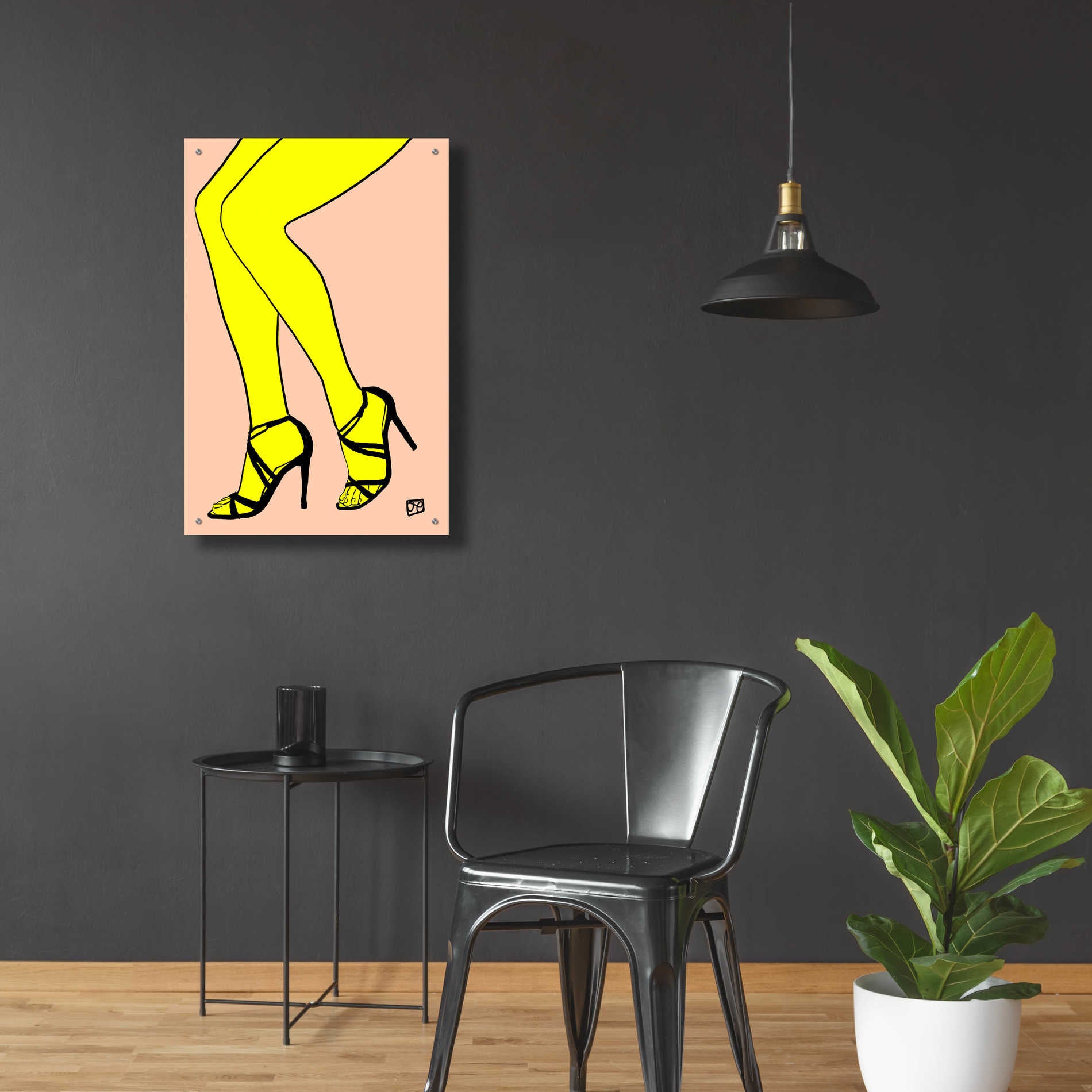 Epic Art 'Legs in Yellow' by Giuseppe Cristiano, Acrylic Glass Wall Art,24x36