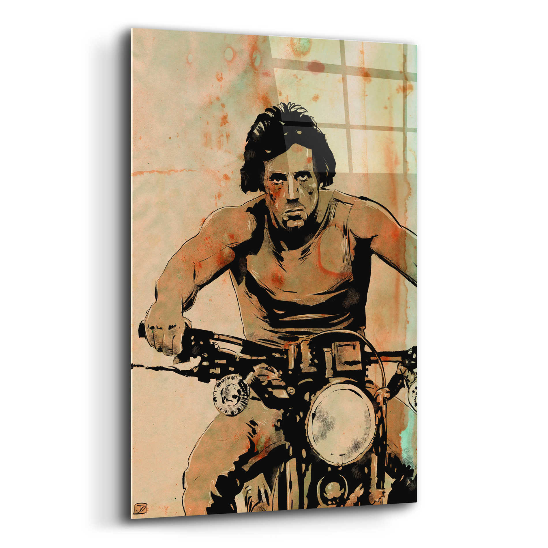 Epic Art 'Rambo' by Giuseppe Cristiano, Acrylic Glass Wall Art,12x16