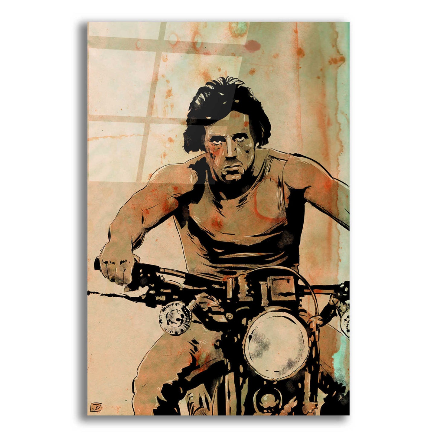 Epic Art 'Rambo' by Giuseppe Cristiano, Acrylic Glass Wall Art,12x16