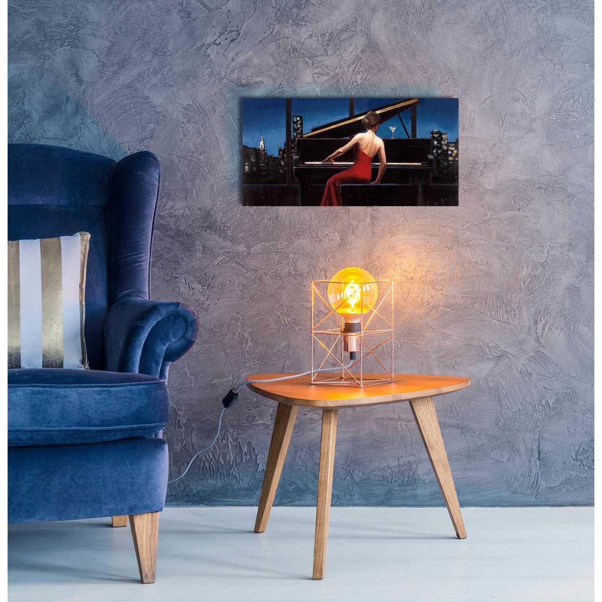 Epic Art 'Lady in Red' by Marco Fabiano, Acrylic Glass Wall Art,24x12