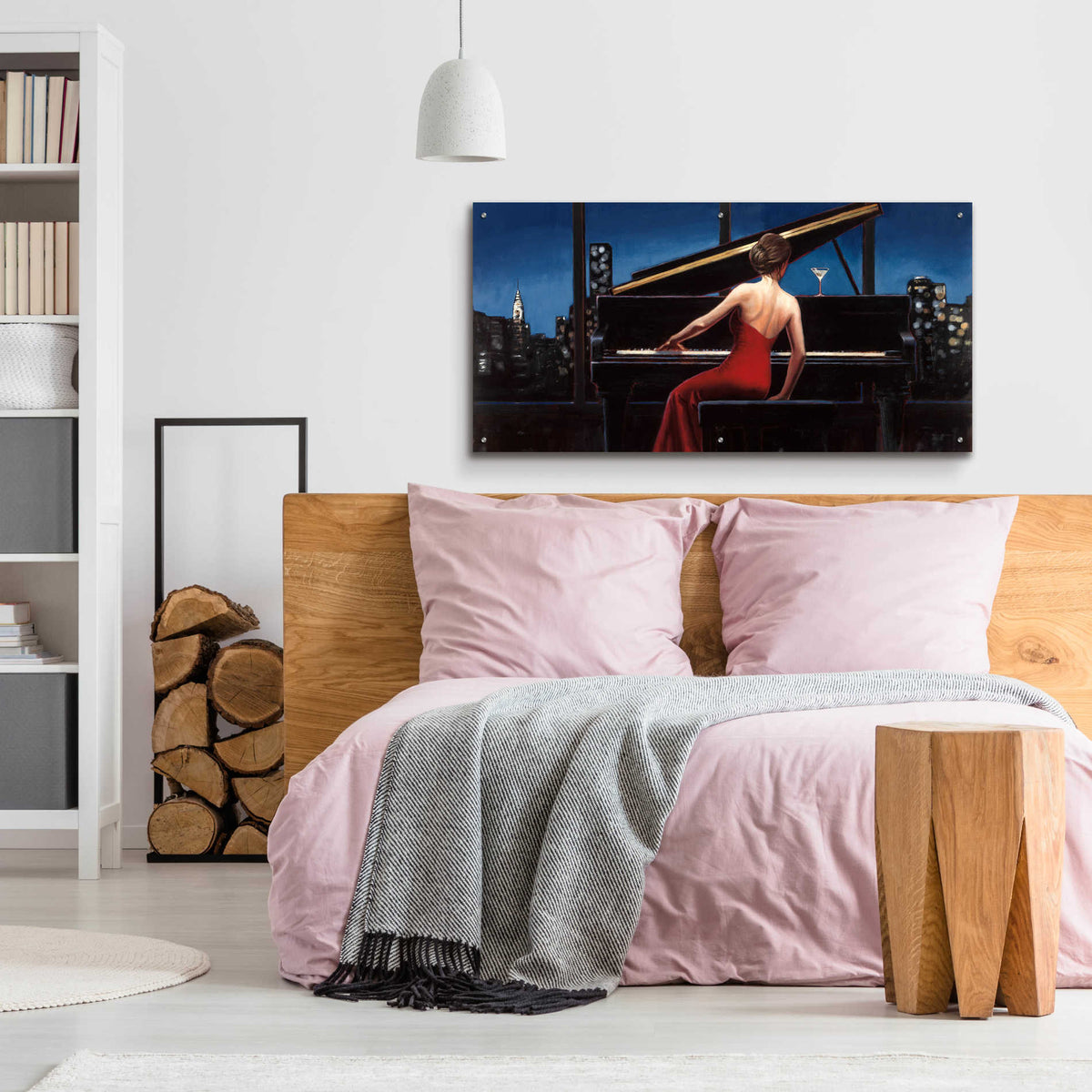 Epic Art 'Lady in Red' by Marco Fabiano, Acrylic Glass Wall Art,48x24