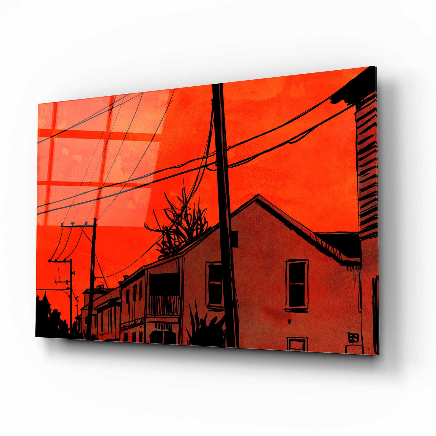 Epic Art 'Red Sky 01' by Giuseppe Cristiano, Acrylic Glass Wall Art,16x12