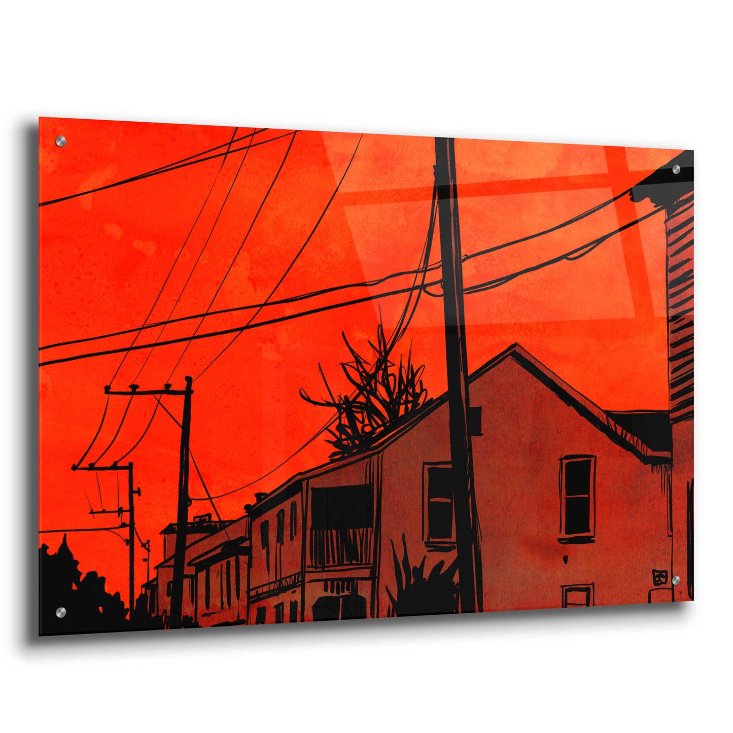Epic Art 'Red Sky 01' by Giuseppe Cristiano, Acrylic Glass Wall Art,36x24